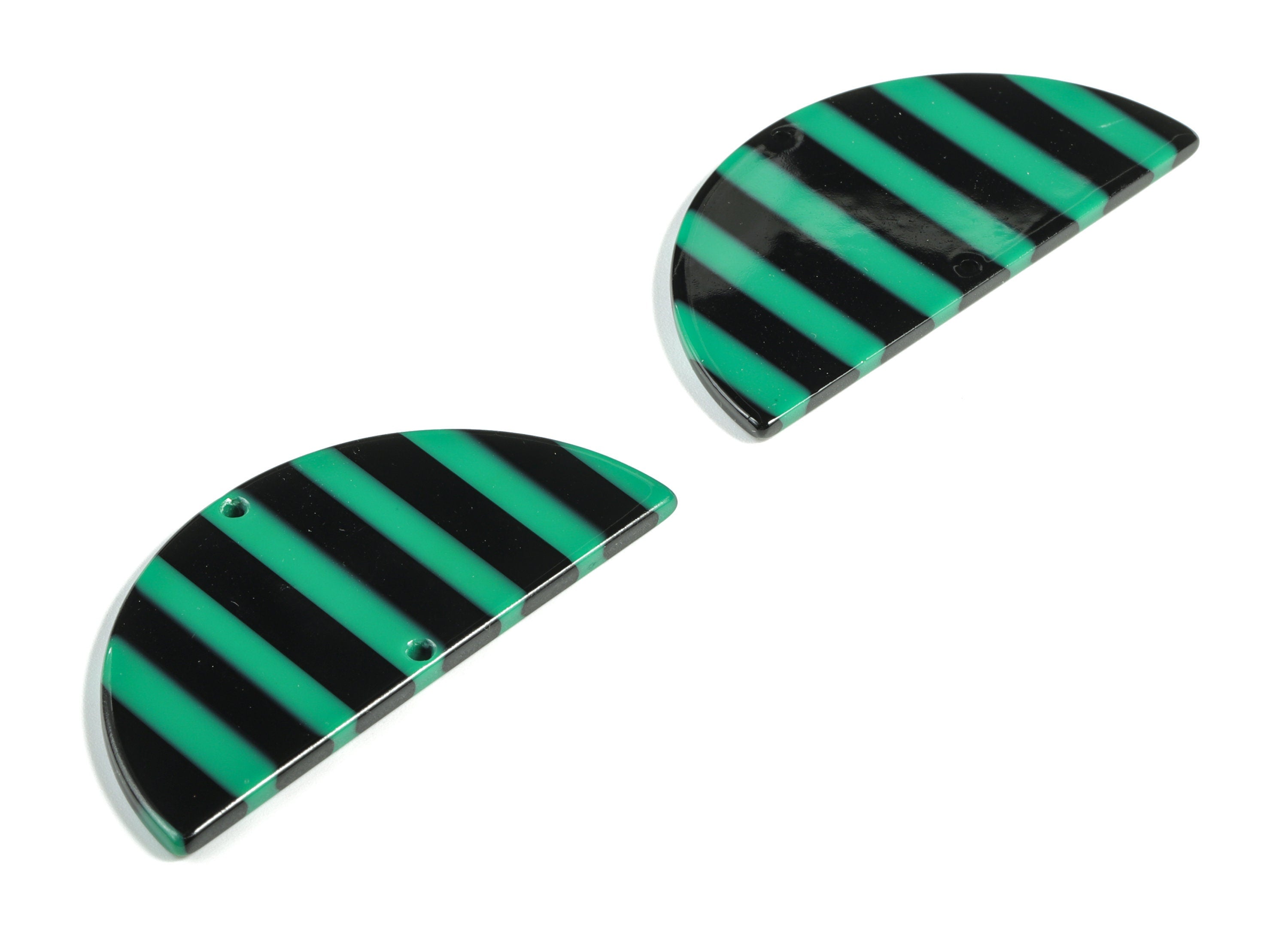 Acetate Semicircle Connectors - 2 Holes - Half Moon Connector - Jewelry Supplies - Color Code:A74 - 57.7x28.7x2.9mm - AC1805-A74 - DOMEDBAZAAR