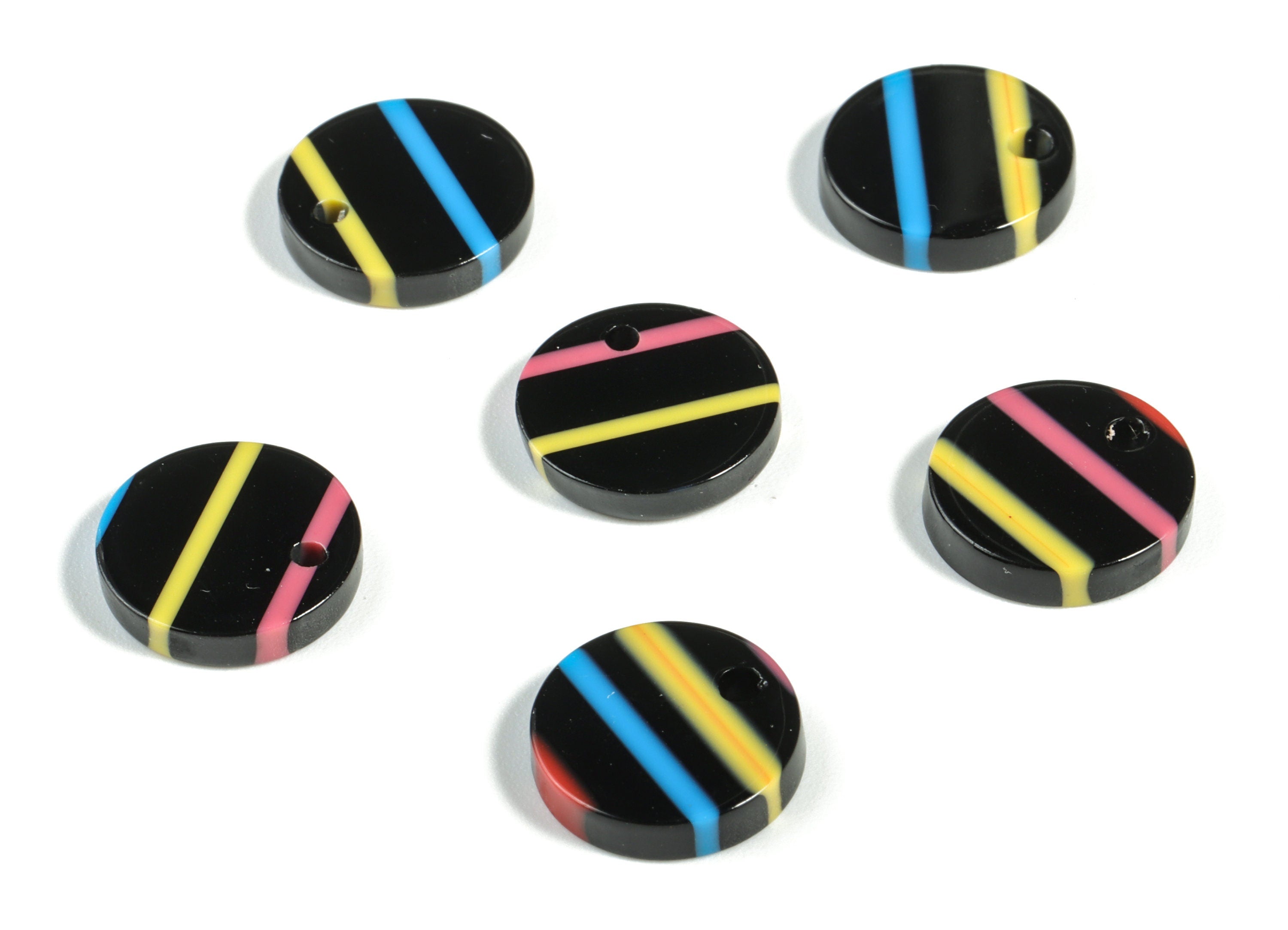 Acetate Round Charms - Round Earrings and Pendant - Earring Findings - Jewelry Supplies - Color Code: A141 - 12.9x12.9x2.7mm - AC1101-A141 - DOMEDBAZAAR