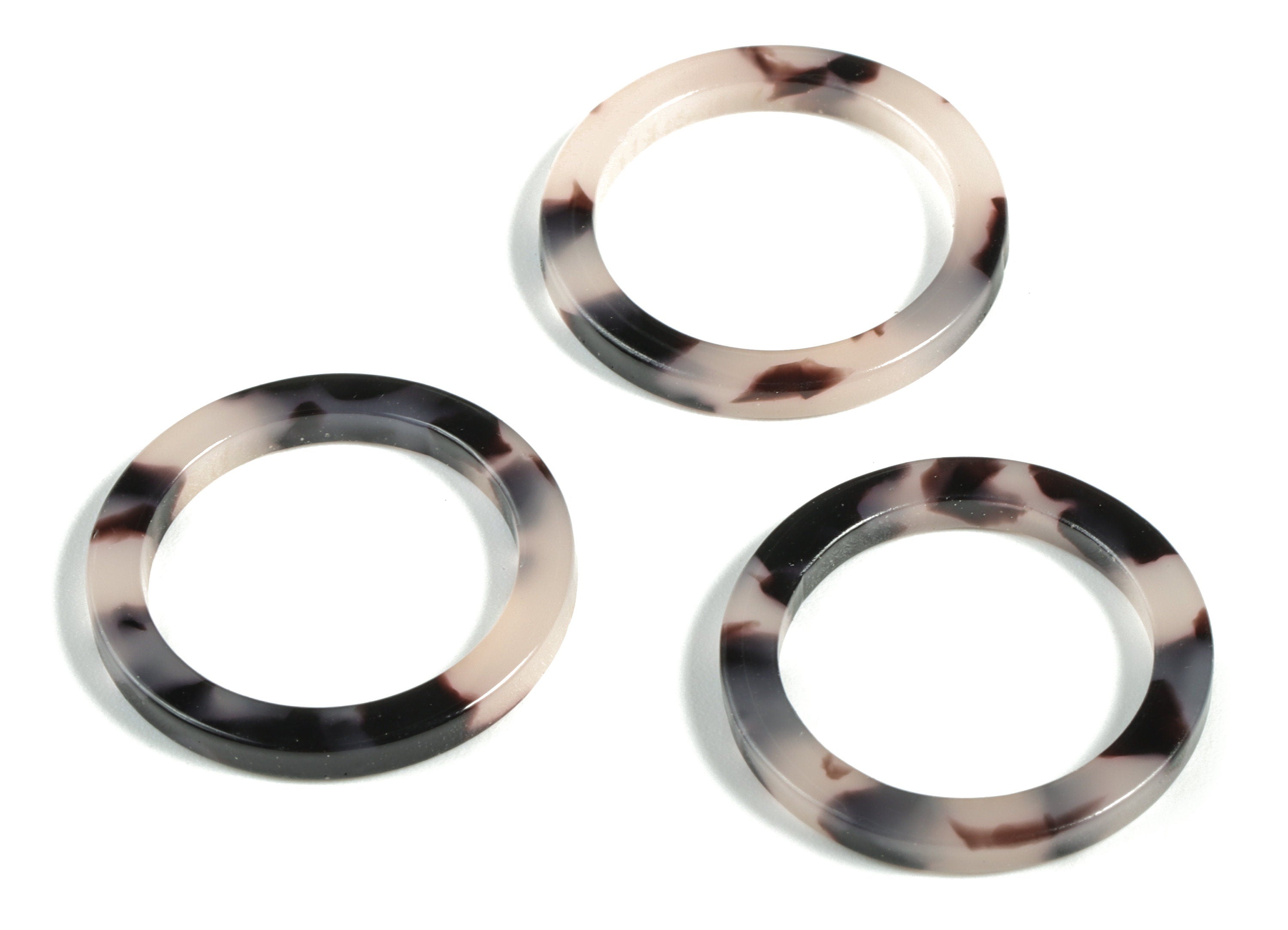 Acetate Acrylic Earring Charms - Blonde Tortoise Shell Earrings - Circle Pendant - Color Code: A07 - 22.8x22.8x2.63mm - AC1118-A07-O - DOMEDBAZAAR