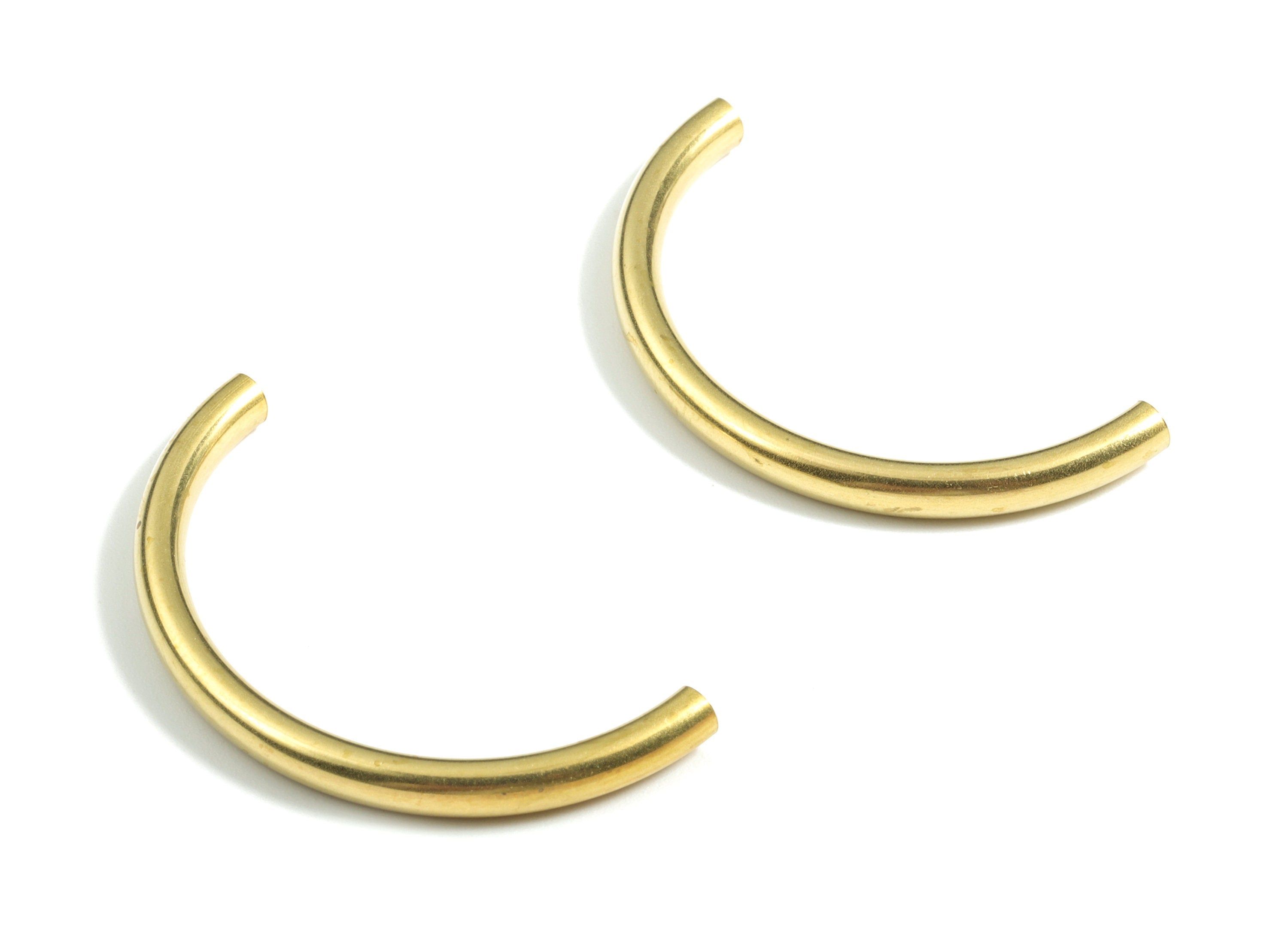 Raw Brass Tube - Raw Brass Square Shaped - Raw Brass Curved Tubes - 41mm x 20mm - PP1178 - DOMEDBAZAAR
