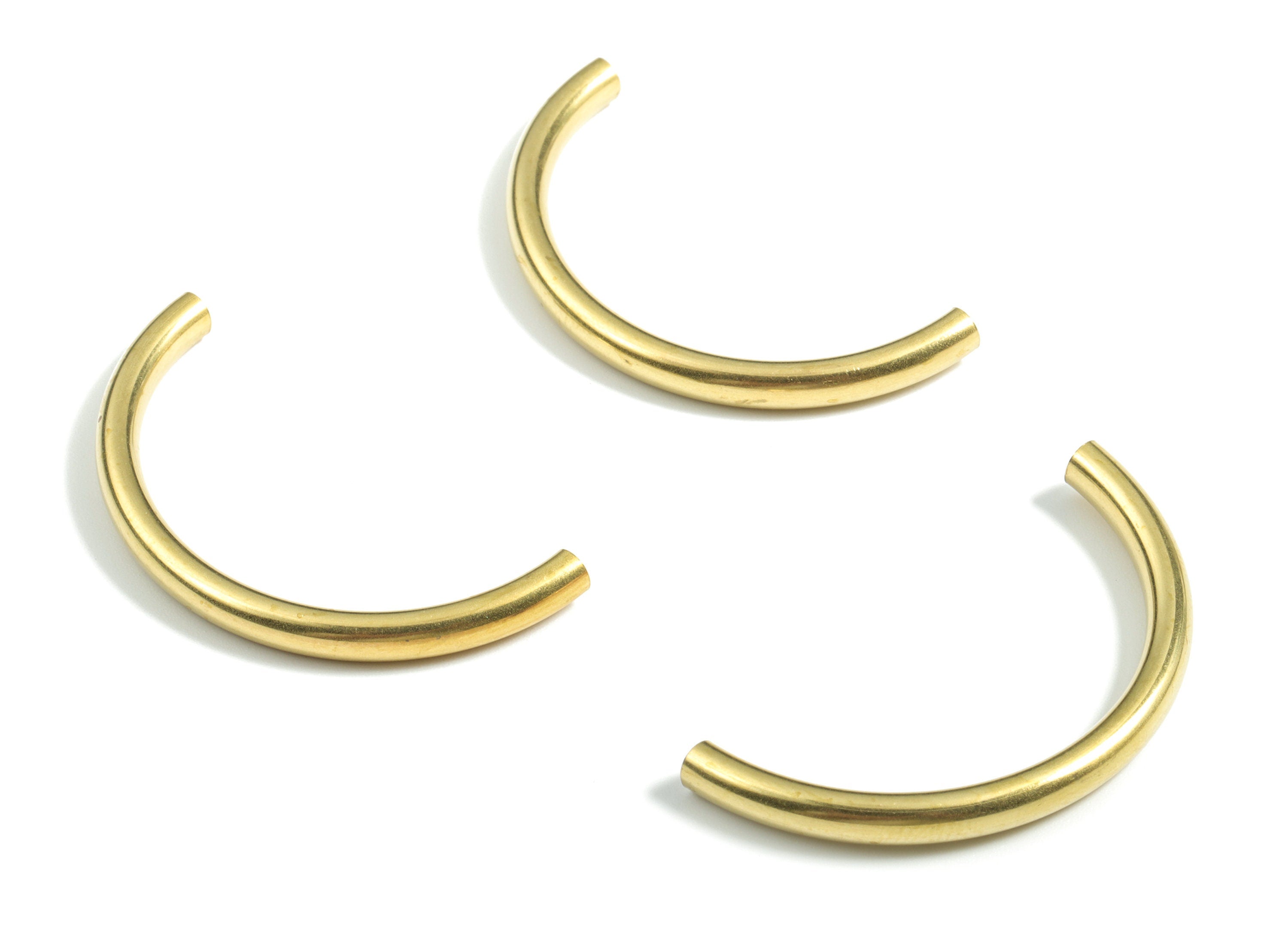 Raw Brass Tube - Raw Brass Square Shaped - Raw Brass Curved Tubes - 41mm x 20mm - PP1178 - DOMEDBAZAAR