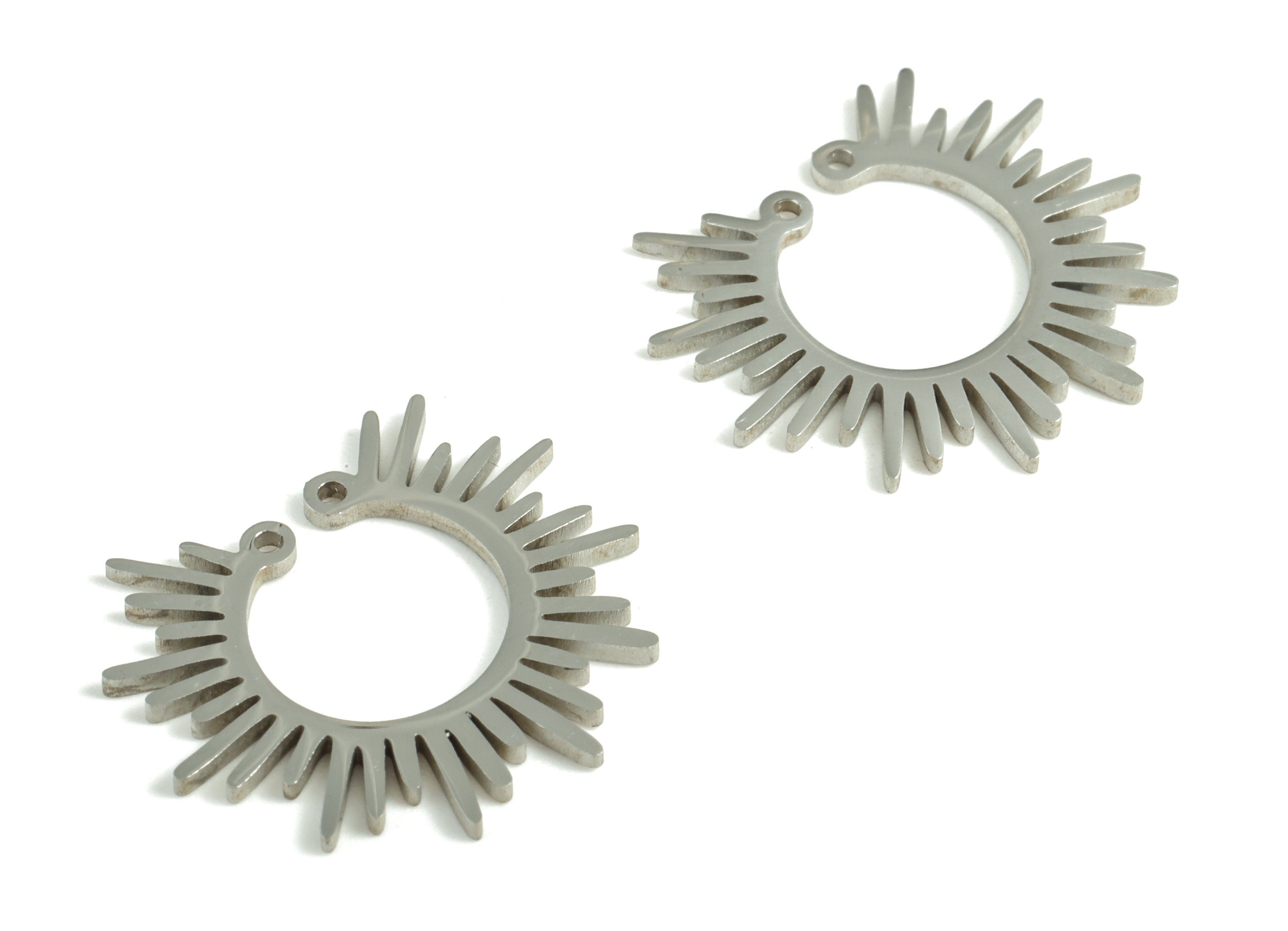 Stainless Steel Sun Connector - Stainless Steel Sun Earrings Charms and Pendant - Jewelry Making Supplies - 20.1x17.57x0.98mm - SS1189 - DOMEDBAZAAR