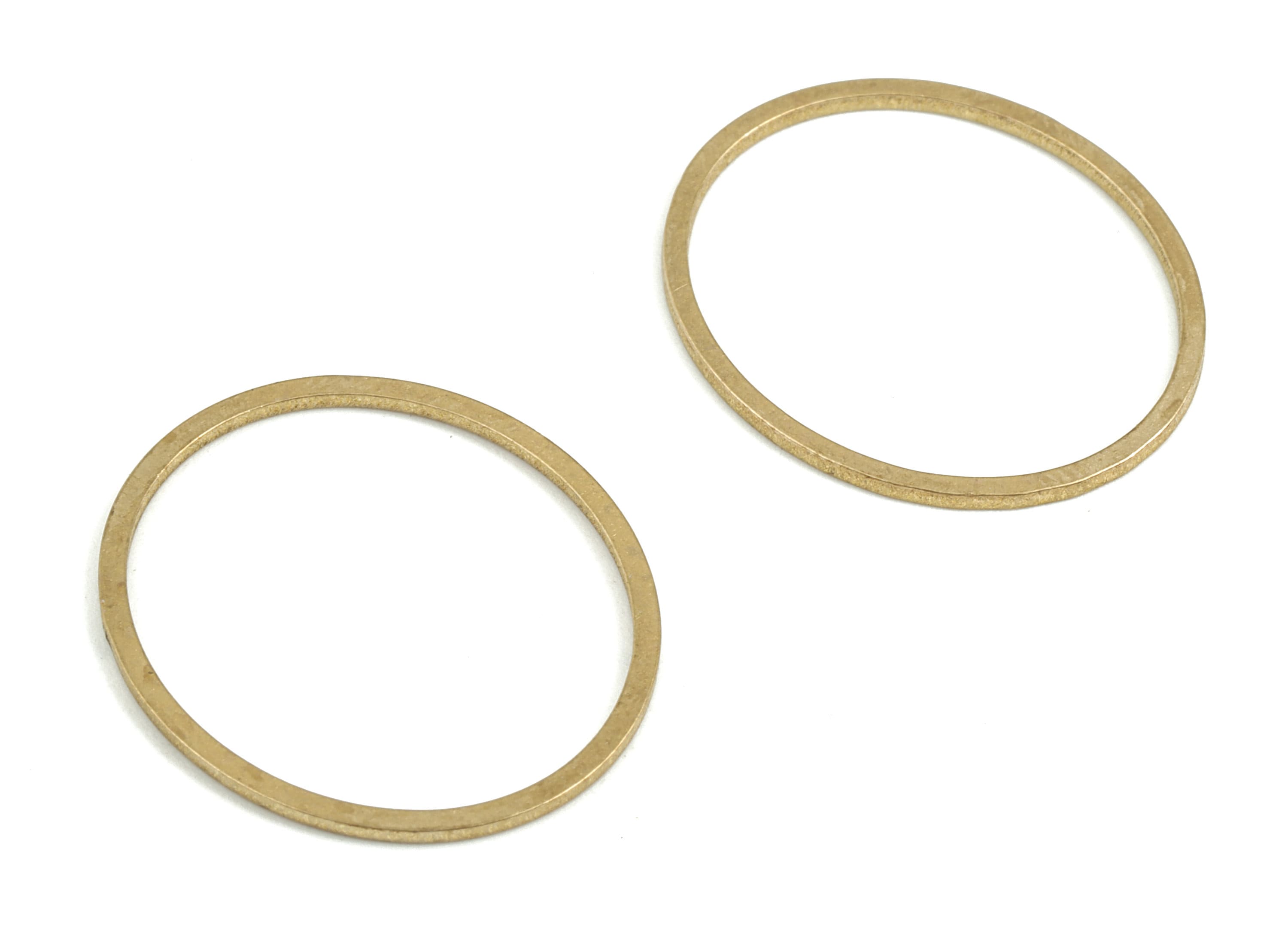 Brass Oval Earring Charms - Raw Brass Oval Pendant - Earring Findings - Jewelry Supplies - 26.43x22.82x0.91mm - PP3709 - DOMEDBAZAAR