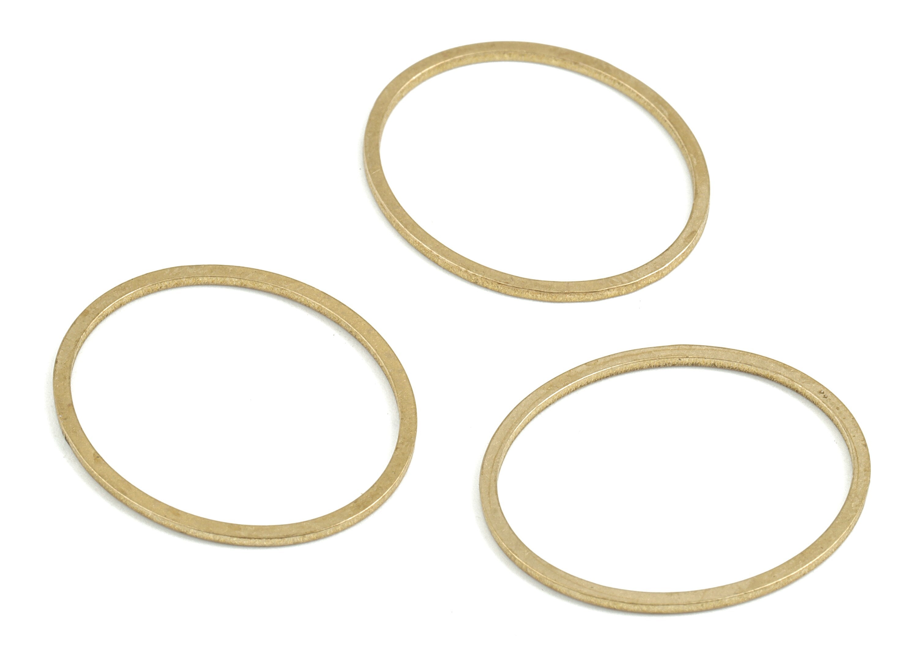 Brass Oval Earring Charms - Raw Brass Oval Pendant - Earring Findings - Jewelry Supplies - 26.43x22.82x0.91mm - PP3709 - DOMEDBAZAAR