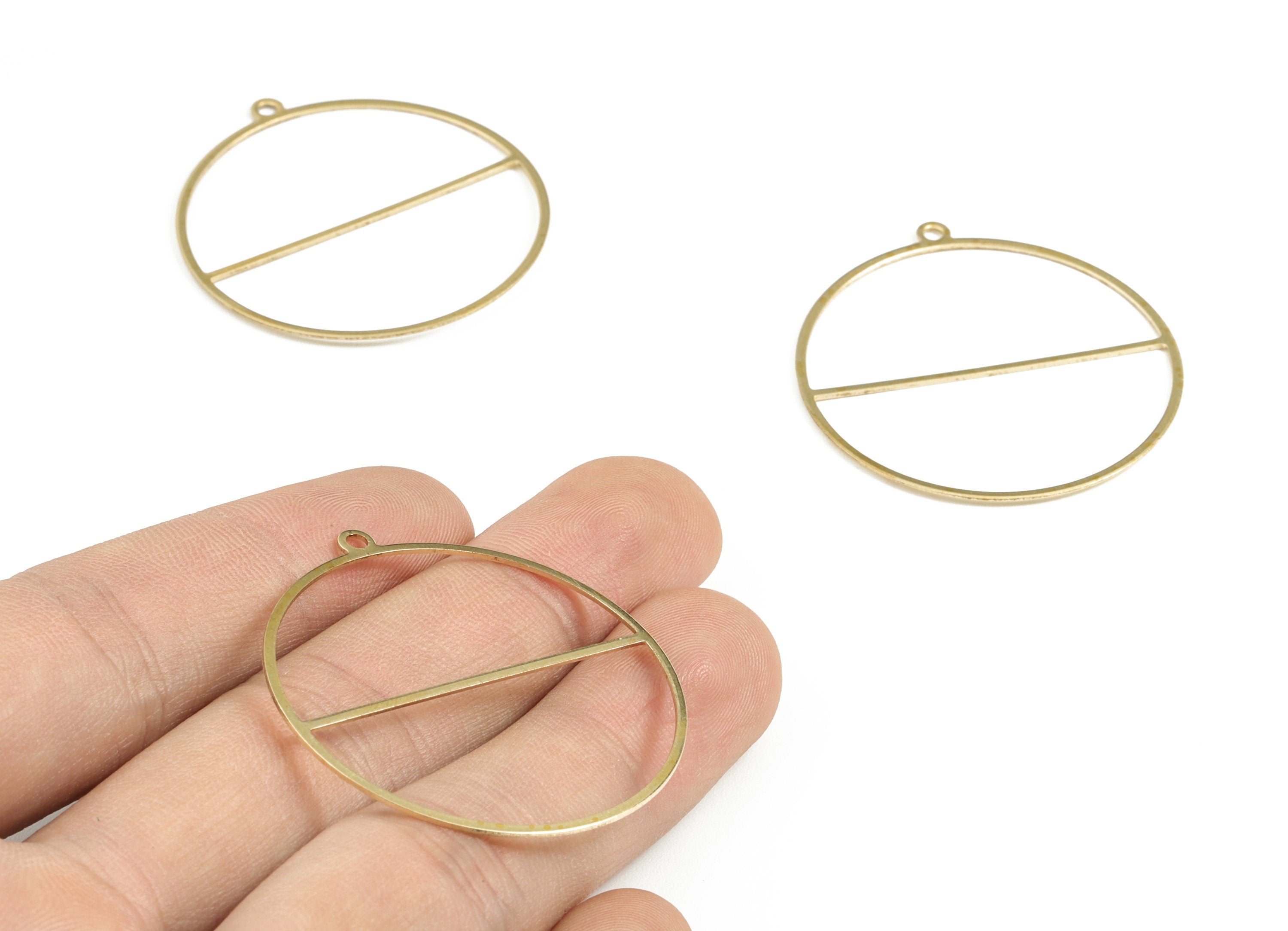 BRASS EARRINGS Finding, Raw Brass Circle Earrings, Jewelry Making Round Earrings, Pendant DIY Jewelry Supplies, 40.88 X 38.13 X 0.59 PP3618 - DOMEDBAZAAR