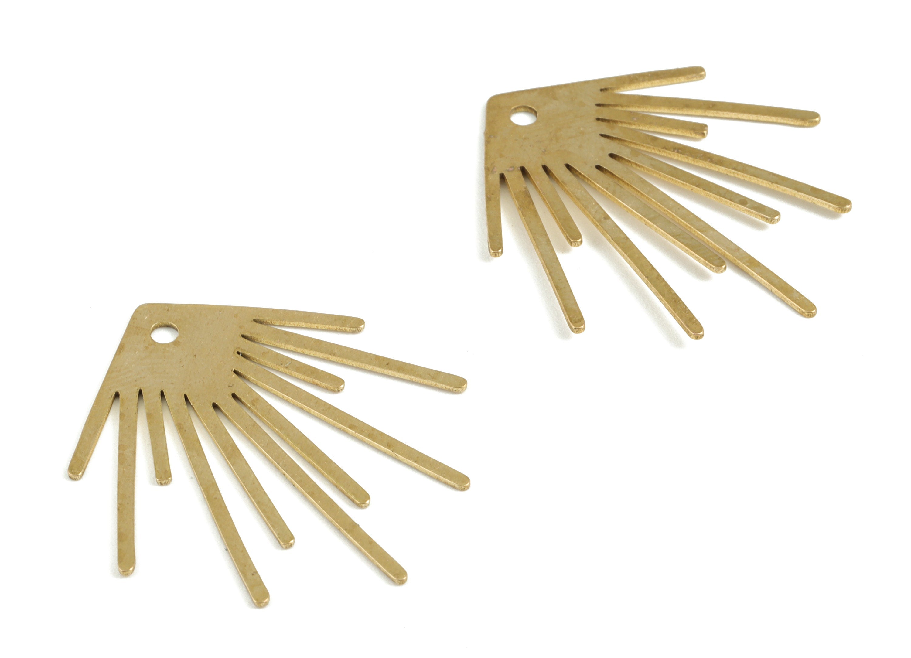 Brass Fringe Earring Charms - Raw Brass Fringe Pendant - Earring Findings - Jewelry Supplies - 31.51x28.7x0.55mm - PP3701 - DOMEDBAZAAR