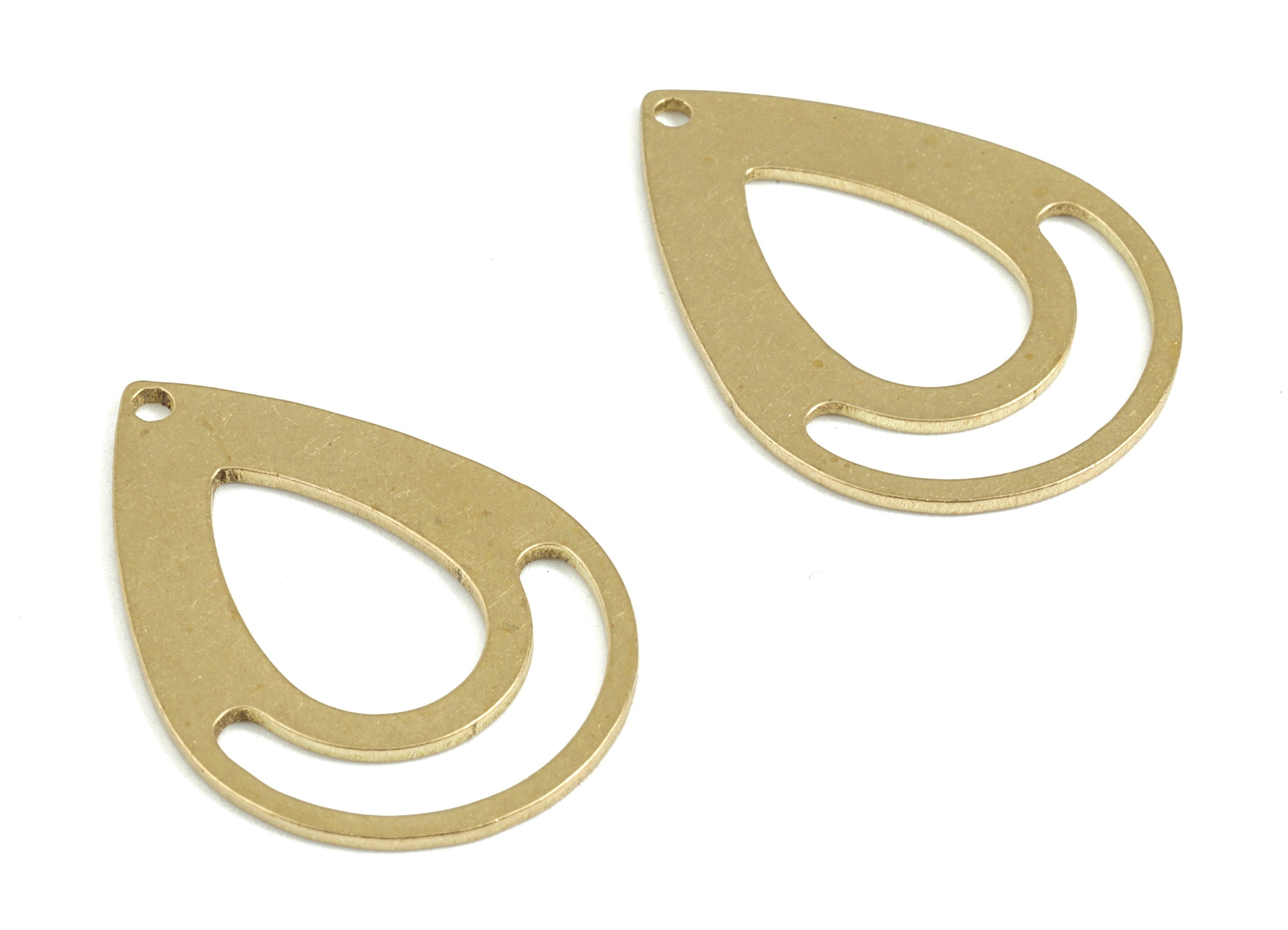 Brass Drop Earring Charms - Raw Brass Drop Pendant - Earrings Finding - Jewelry Supplies - 24.91x17.94x0.77mm - PPM3055 - DOMEDBAZAAR