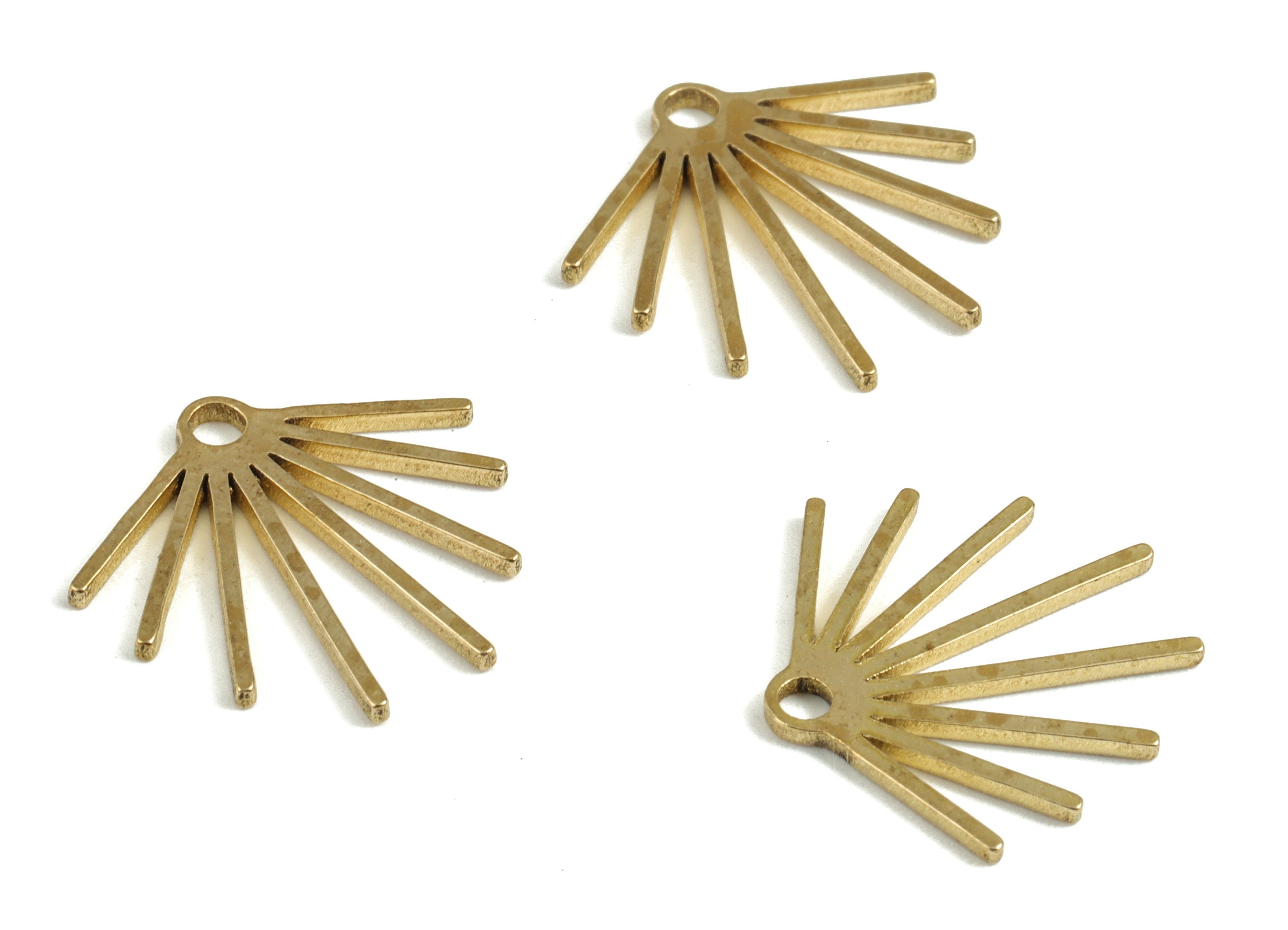 Brass Fringe Earring Charms - Raw Brass Fringe Pendant - Earring Findings - Jewelry Supplies - 16.92x15.49x0.99mm - PP3746 - DOMEDBAZAAR