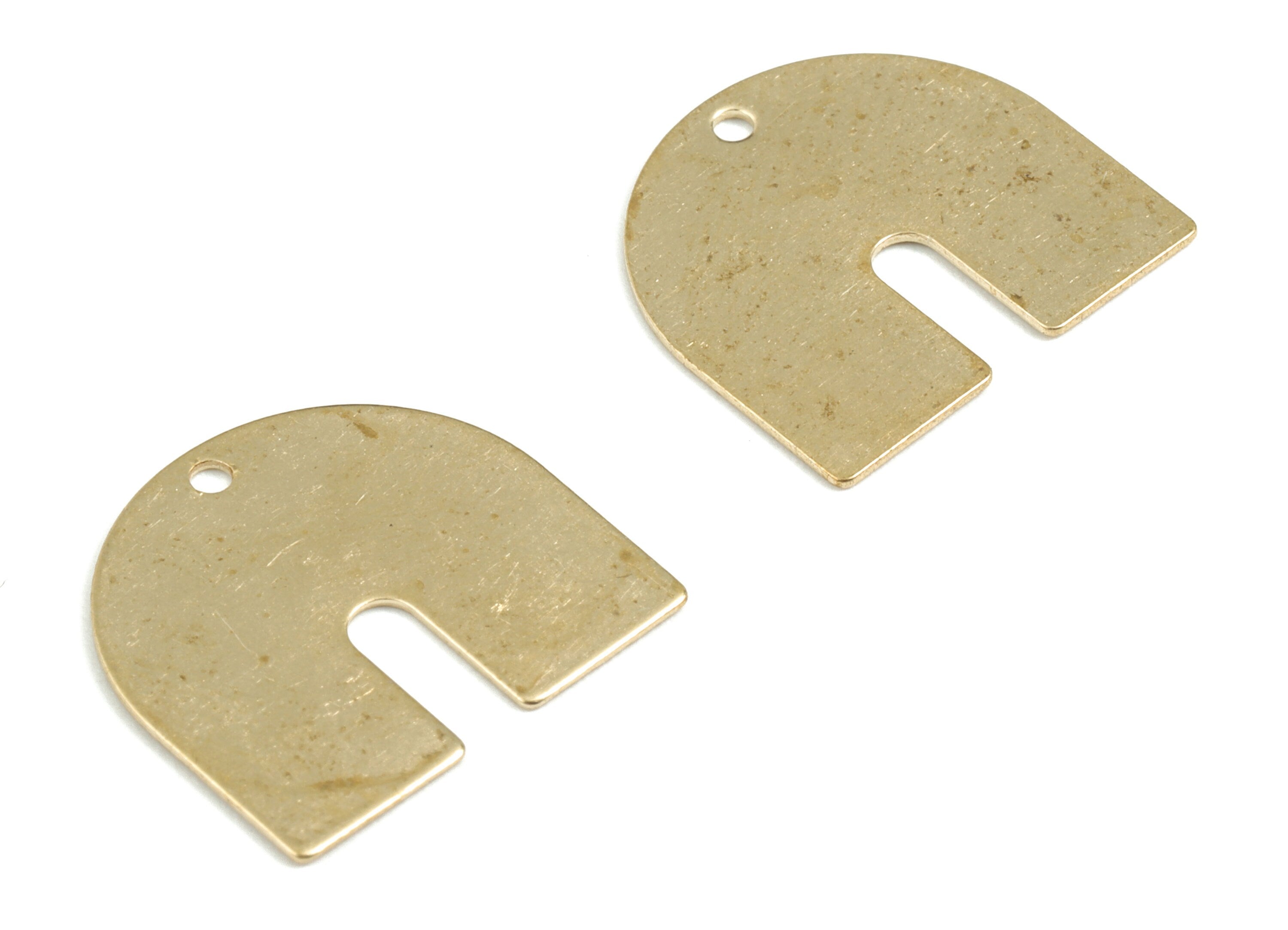 Brass U Components Earring Charms - Raw Brass U Pendant - Earring Findings - Jewelry Supplies - 16.99x15.97x0.48mm - PP3622 - DOMEDBAZAAR