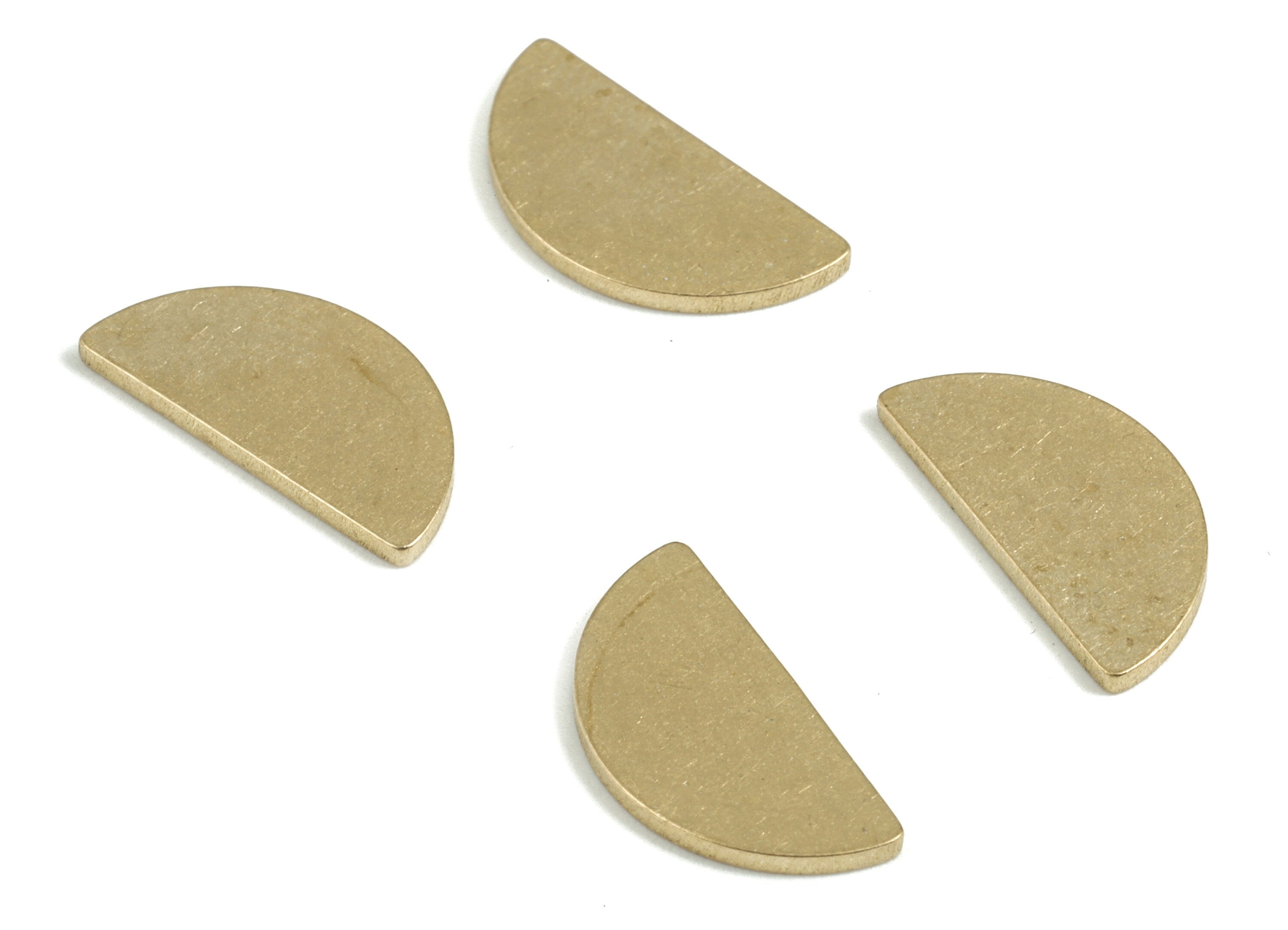 Brass Semi circle Blank - Raw Brass Half Moon Blank - Brass Stamping Tag - Brass Blank Findings - 14.84x7.46x0.96mm - PP3628 - DOMEDBAZAAR