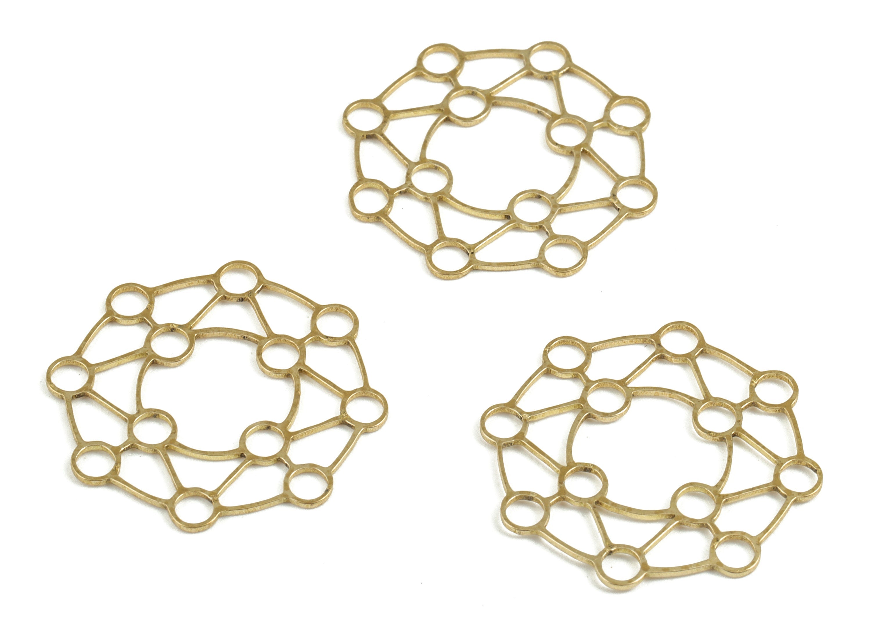 Brass Geometry Earring Charms - Raw Brass Geometry Pendant - Earring Findings - Jewelry Supplies - 23.28x21.9x0.68mm - PP3748 - DOMEDBAZAAR