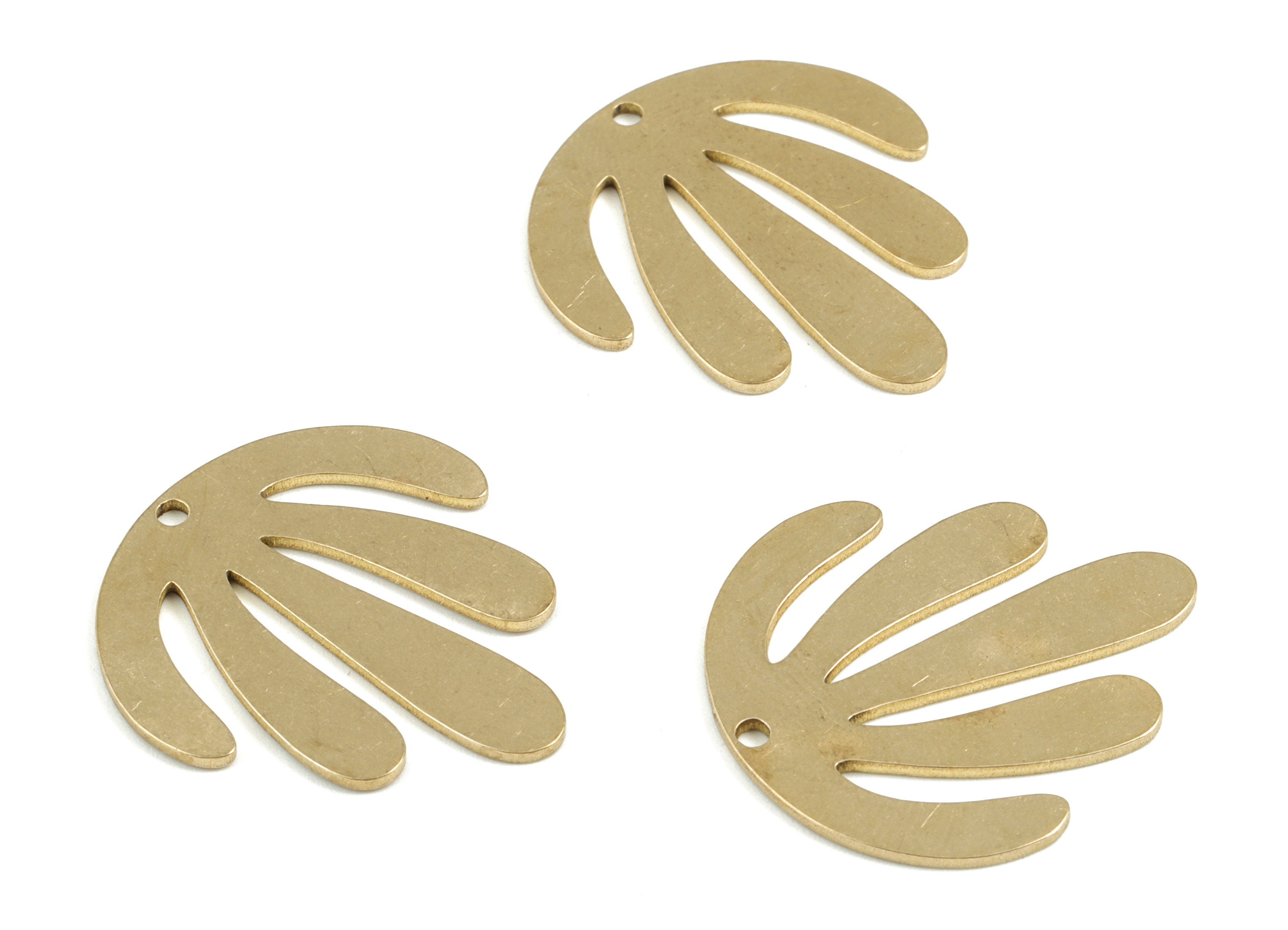 Brass Petal Earring Charms - Raw Brass Petal Pendant - Earring Findings - Jewelry Supplies - 27.28x25.14x0.92mm - PP3712 - DOMEDBAZAAR