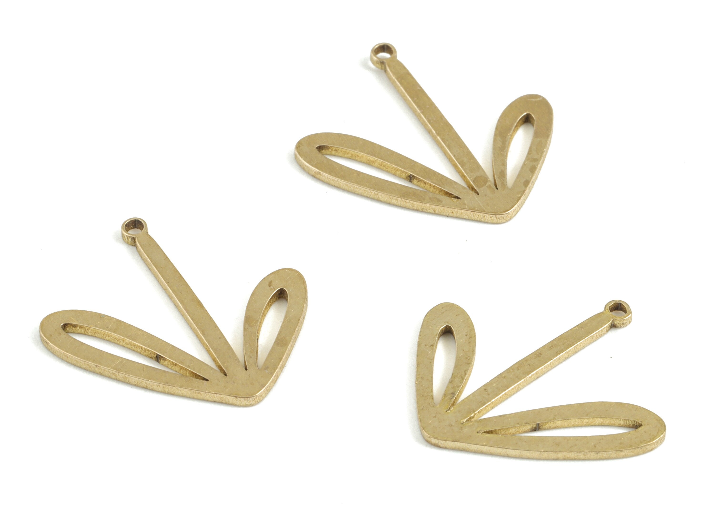 Brass Leaf Earring Charms - Raw Brass Leaf Pendant - Earring Findings - Jewelry Supplies - 18.4x19.03x0.93mm - PP3698 - DOMEDBAZAAR
