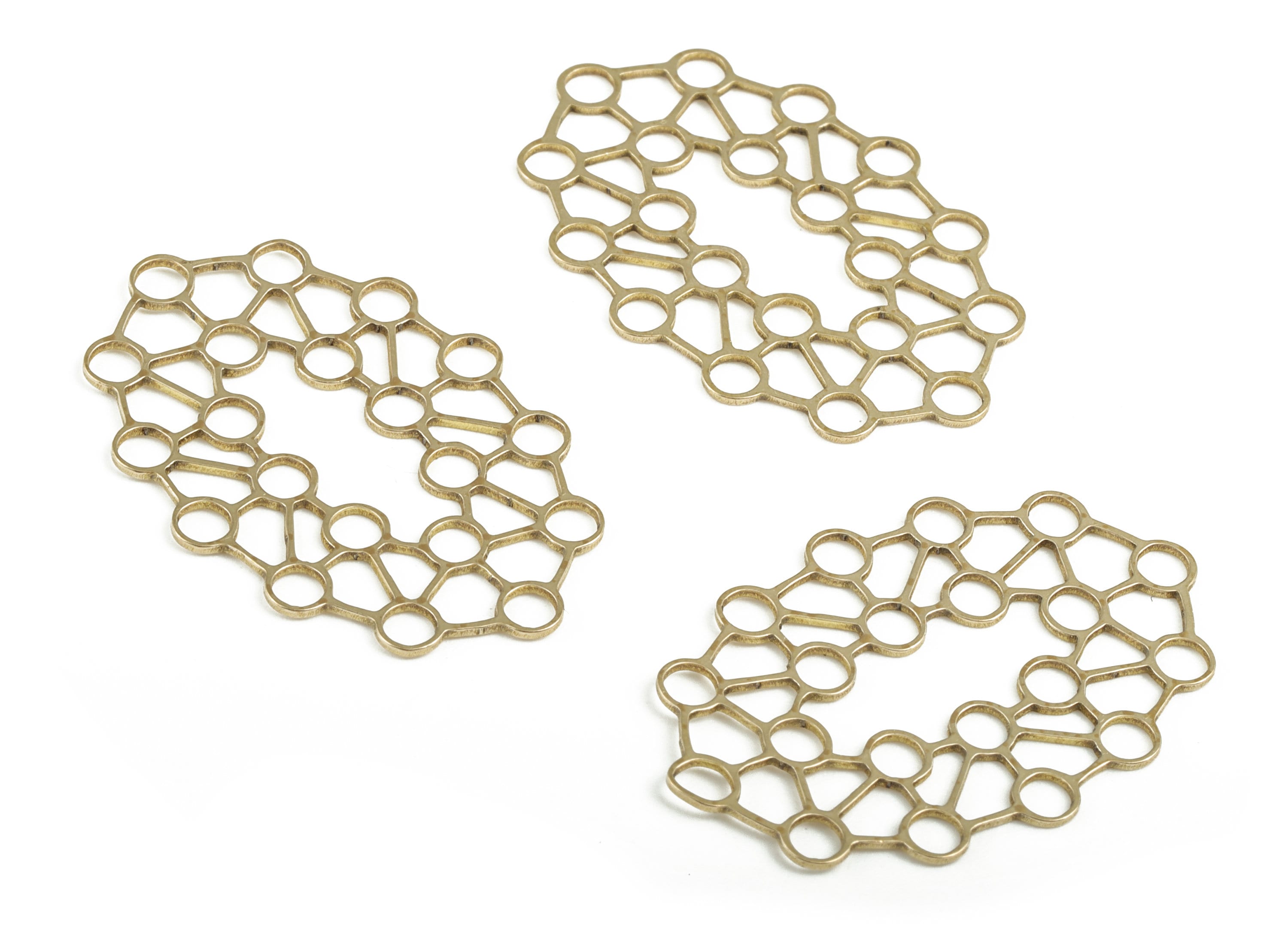 Brass Geometry Earring Charms - Raw Brass Geometry Pendant - Earring Findings - DIY Jewelry Supplies - 31.02x20.86x0.62mm - PP3758 - DOMEDBAZAAR