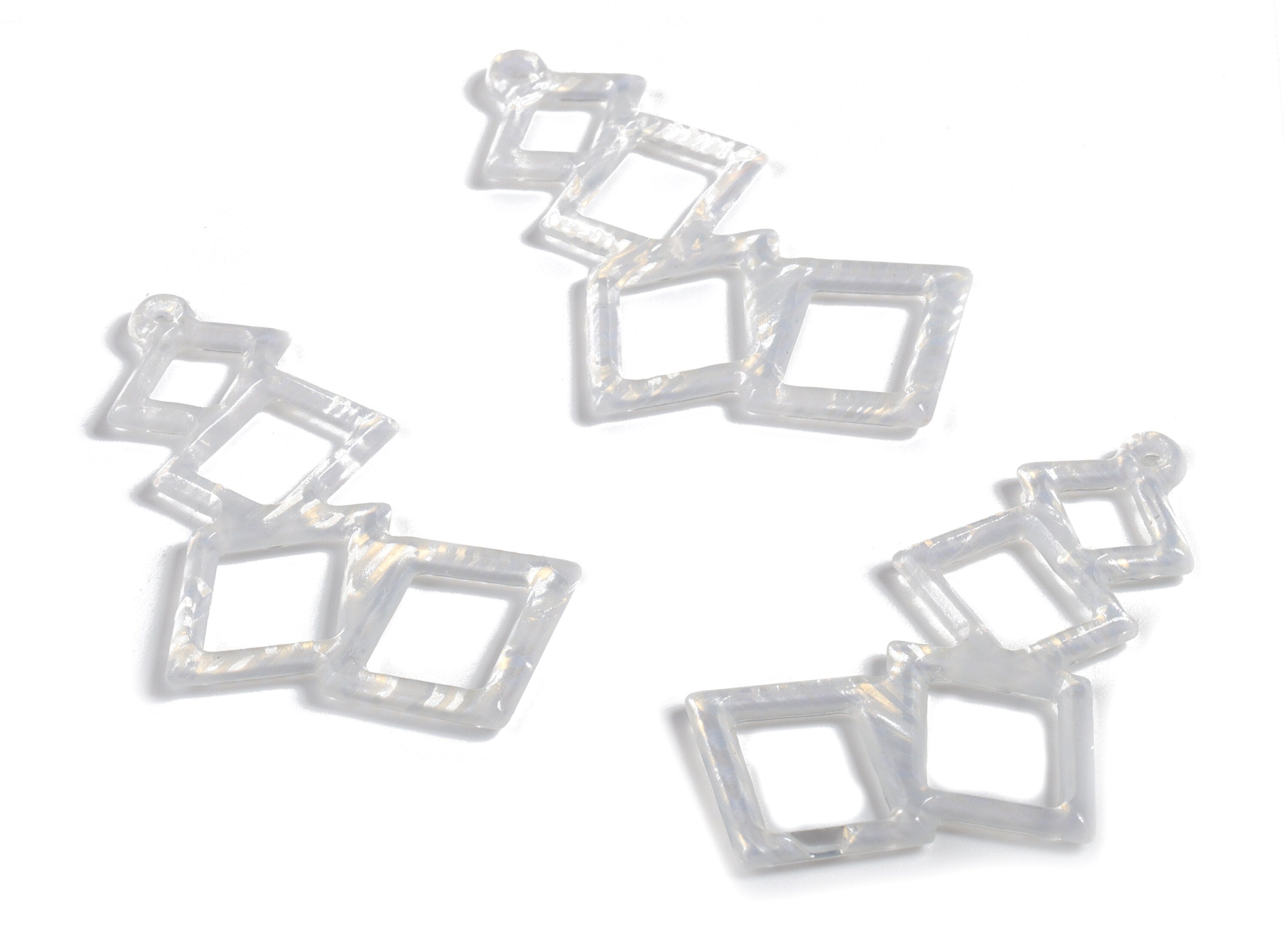 Acrylic Squares Earring Charms - Acrylic Squares Pendant - Jewelry Supplies - Color Code:A514 - 40.18x24.89x2.41mm - AC2197-A514 - DOMEDBAZAAR