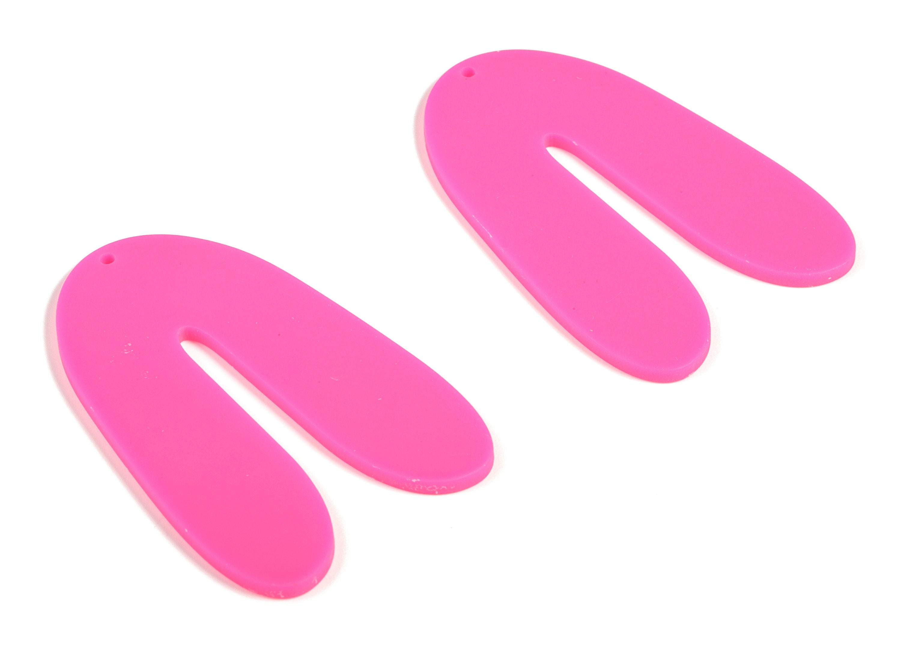 Acrylic U Earring Charms - Matte U Pendant - Earring Finding - Jewelry Making Supplies - Color Code: A472 - 60.65x38.99x2.55mm - AC2210-A472 - DOMEDBAZAAR