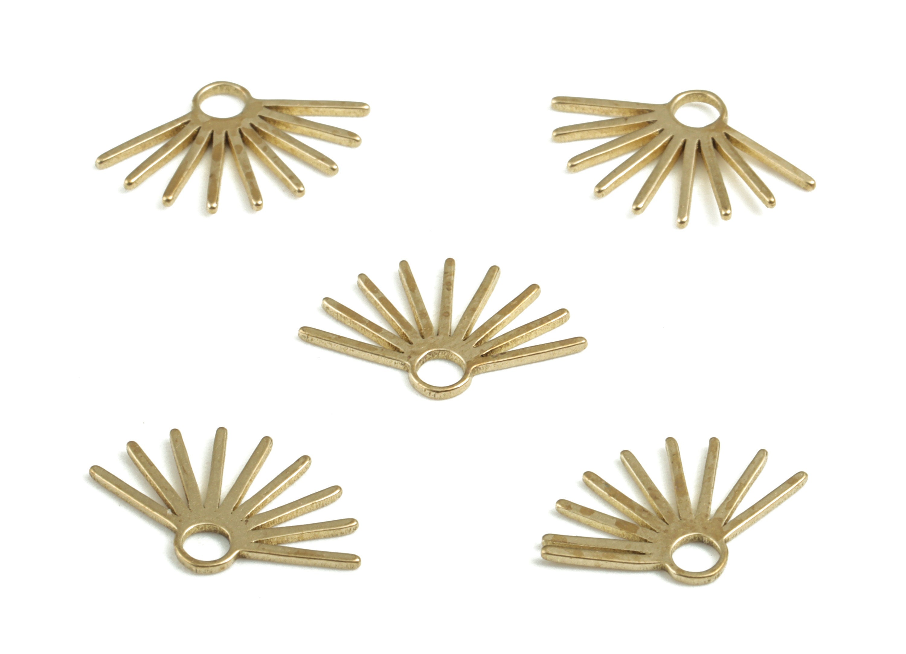 Brass Fringe Earring Charms - Raw Brass Fringe Trim Pendant - Earring Findings - Jewellery Supplies - 12.7x7.9x0.54mm - PP3715 - DOMEDBAZAAR