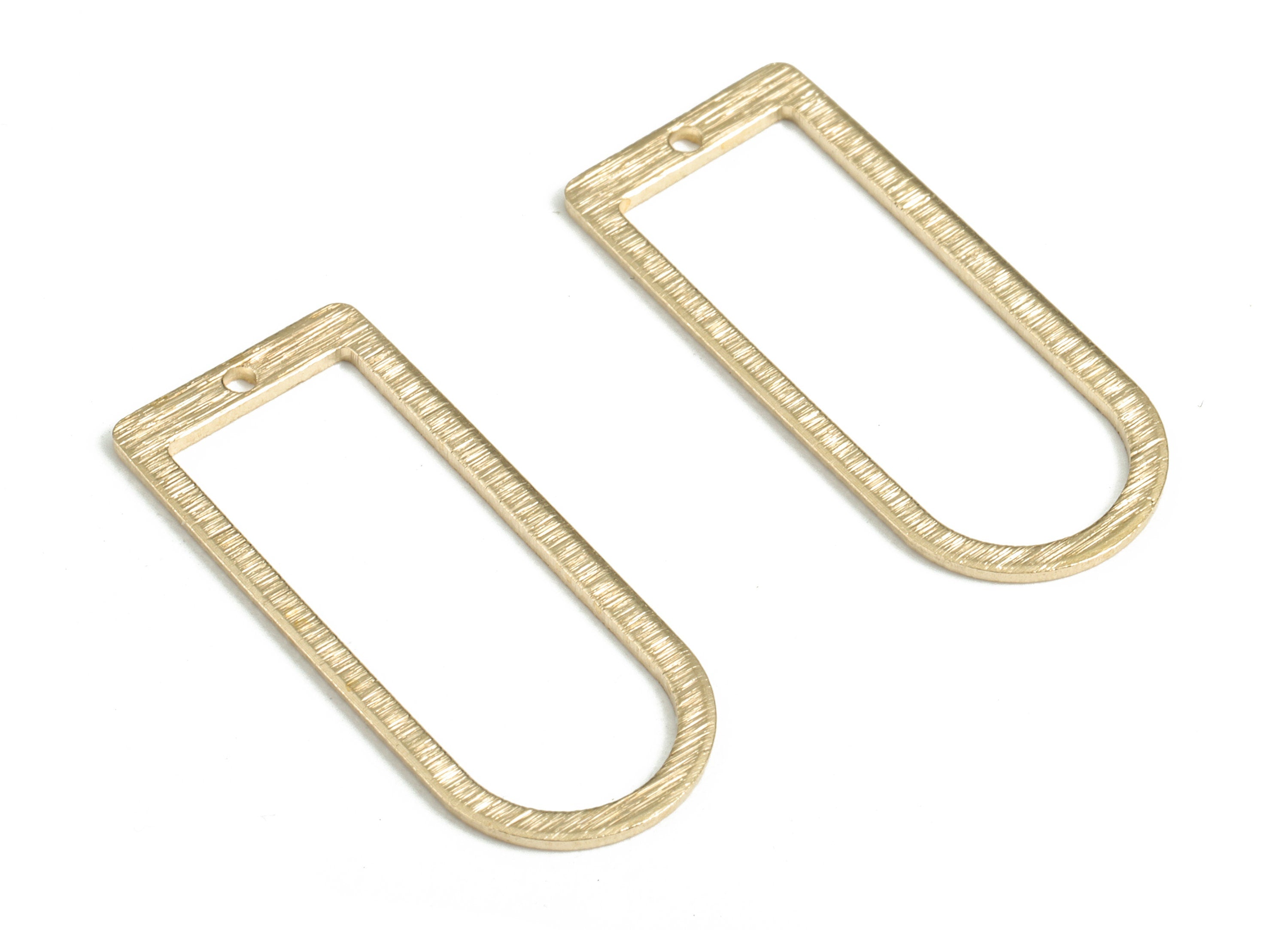Brass Textured D Earring Charms - Raw Brass D Pendant - Earring Findings - Jewelry Making Supplies - 30.23x12.88x0.92mm - PP3803 - DOMEDBAZAAR