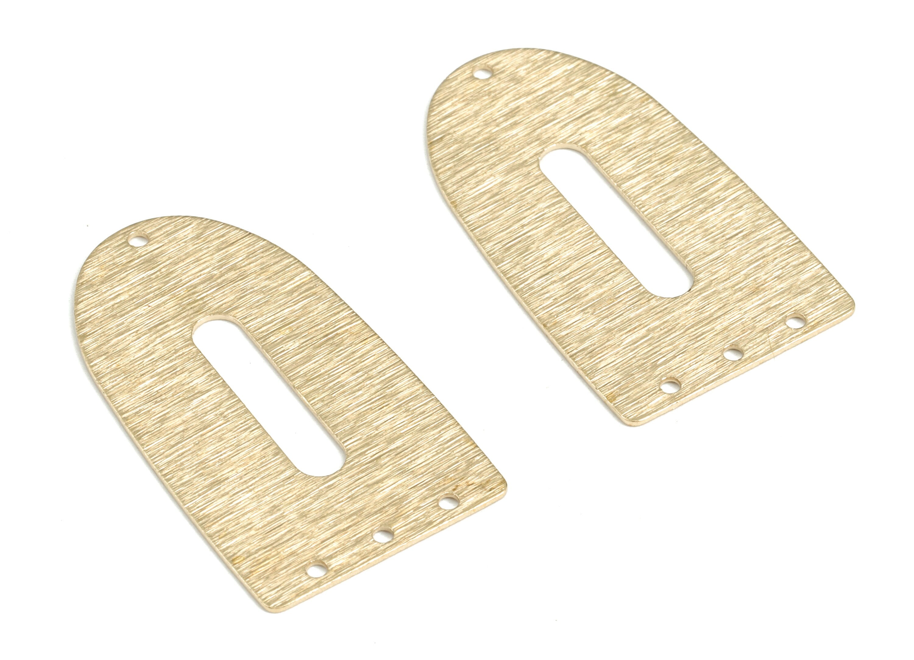 Brass Textured Triangle Earring Connector - Raw Brass Triangle Earring Charms - 4 Holes - Jewelry Making Supplies - 35x20x0.57mm - PP3830 - DOMEDBAZAAR