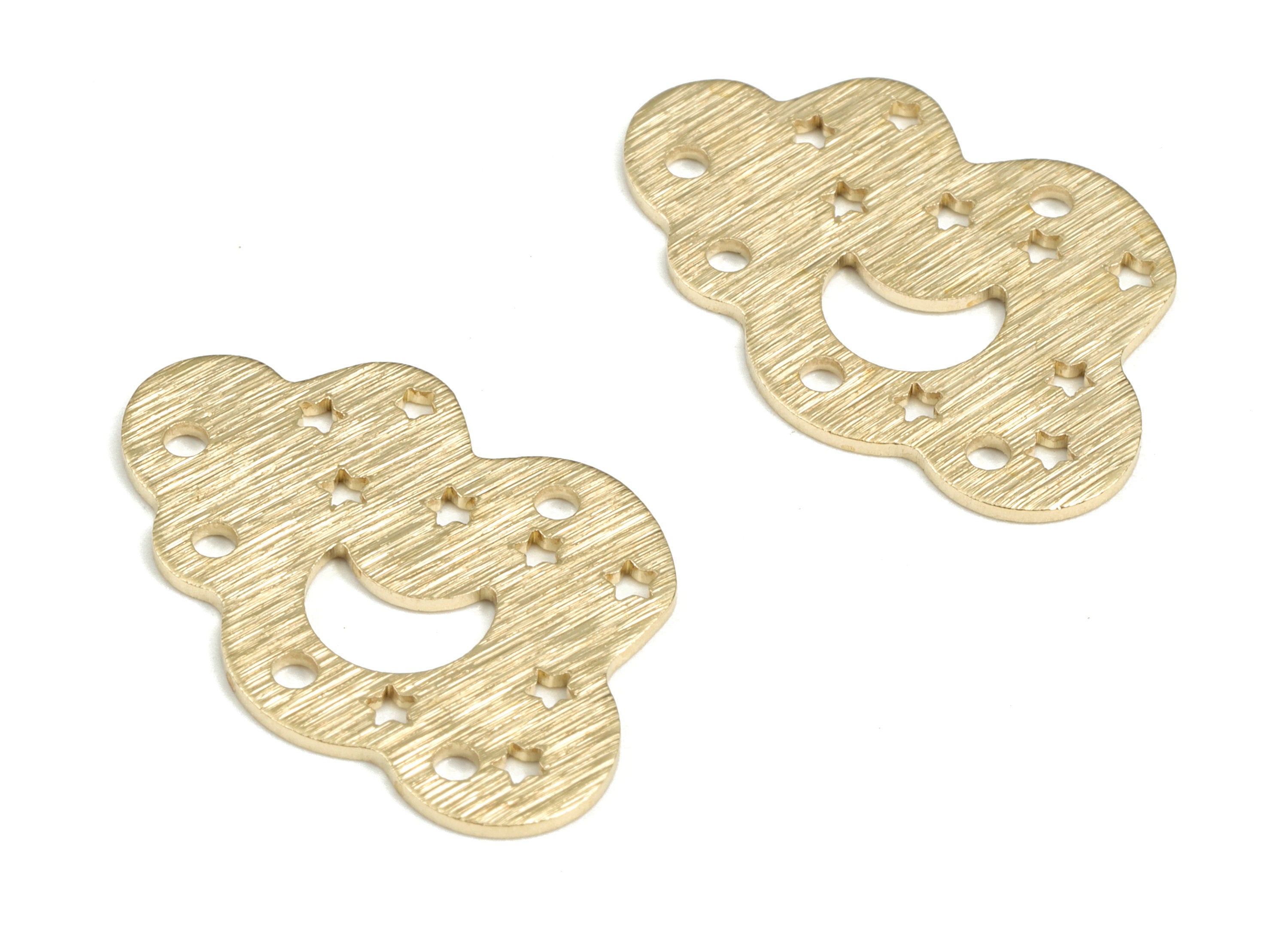 Brass Textured Cloud Crescent Stars Earring Charms - Raw Brass Moon Cloud Stars Pendant - Jewelry Making Supplies - 25x16.76x0.84mm - PP3816 - DOMEDBAZAAR