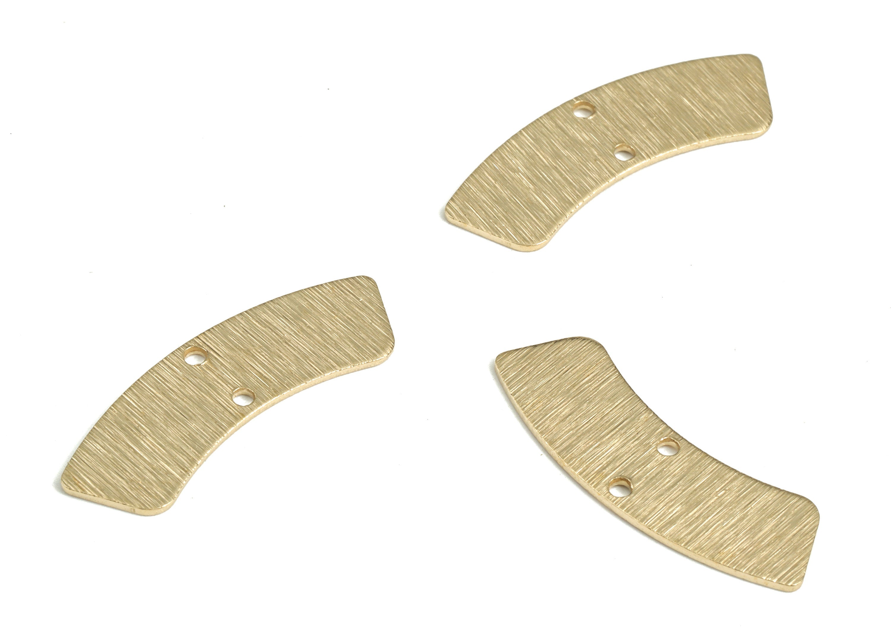 Brass Textured Geometric Earring Connector - Raw Brass Geometric Earring Charms - 2 Holes - Jewelry Supplies - 28.45x10.06x0.88mm - PP3807 - DOMEDBAZAAR