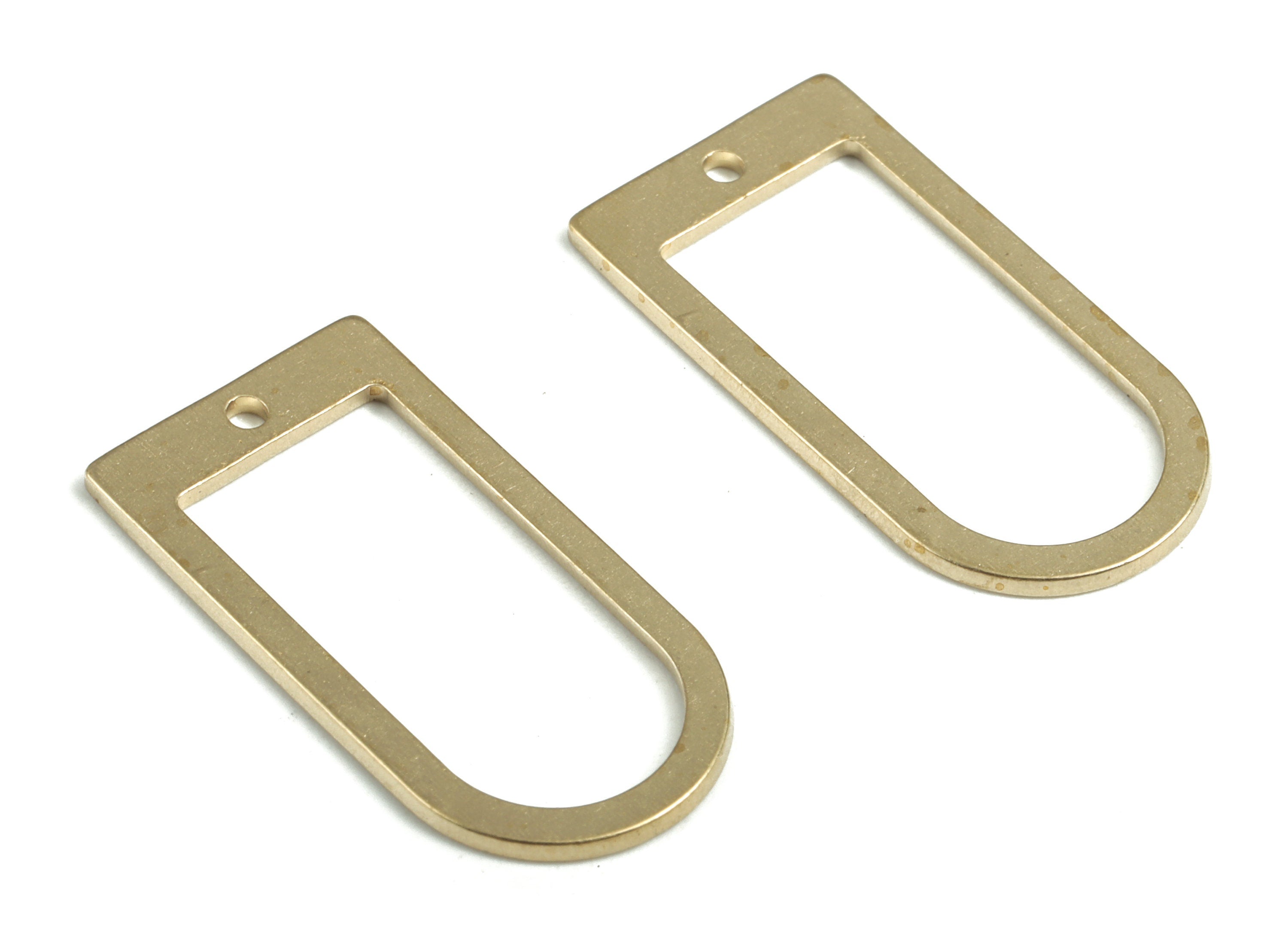 Brass Geometry Earring Charms - Raw Brass D Pendant - Earring Findings - Jewelry Supplies - 25.18x12.72x0.95mm - PP3637 - DOMEDBAZAAR