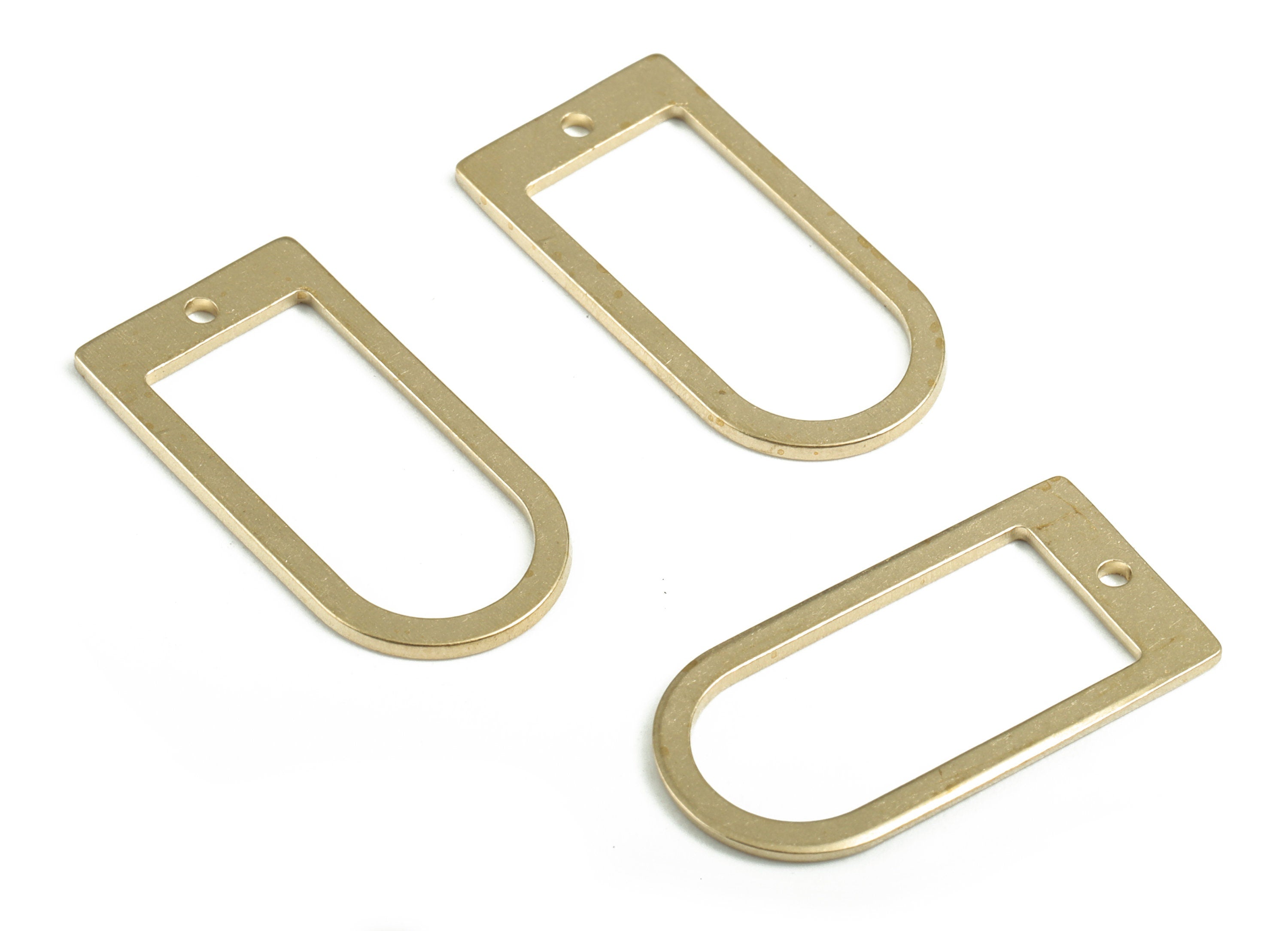 Brass Geometry Earring Charms - Raw Brass D Pendant - Earring Findings - Jewelry Supplies - 25.18x12.72x0.95mm - PP3637 - DOMEDBAZAAR