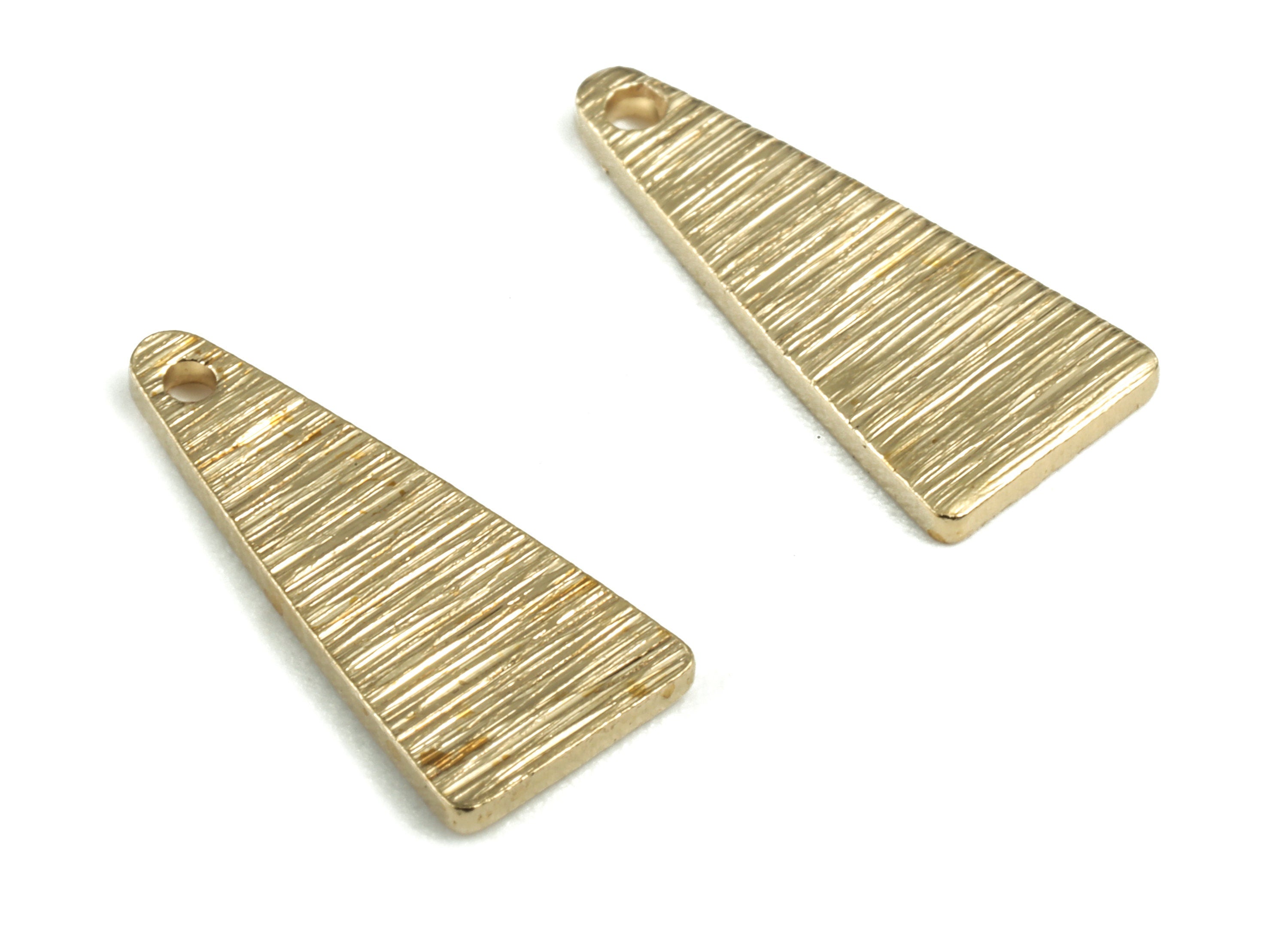 Brass Textured Triangle Earring Charms - Raw Brass Triangle Pendant - Earring Findings - Jewelry Supplies - 15x6.94x1mm - PP3668 - DOMEDBAZAAR