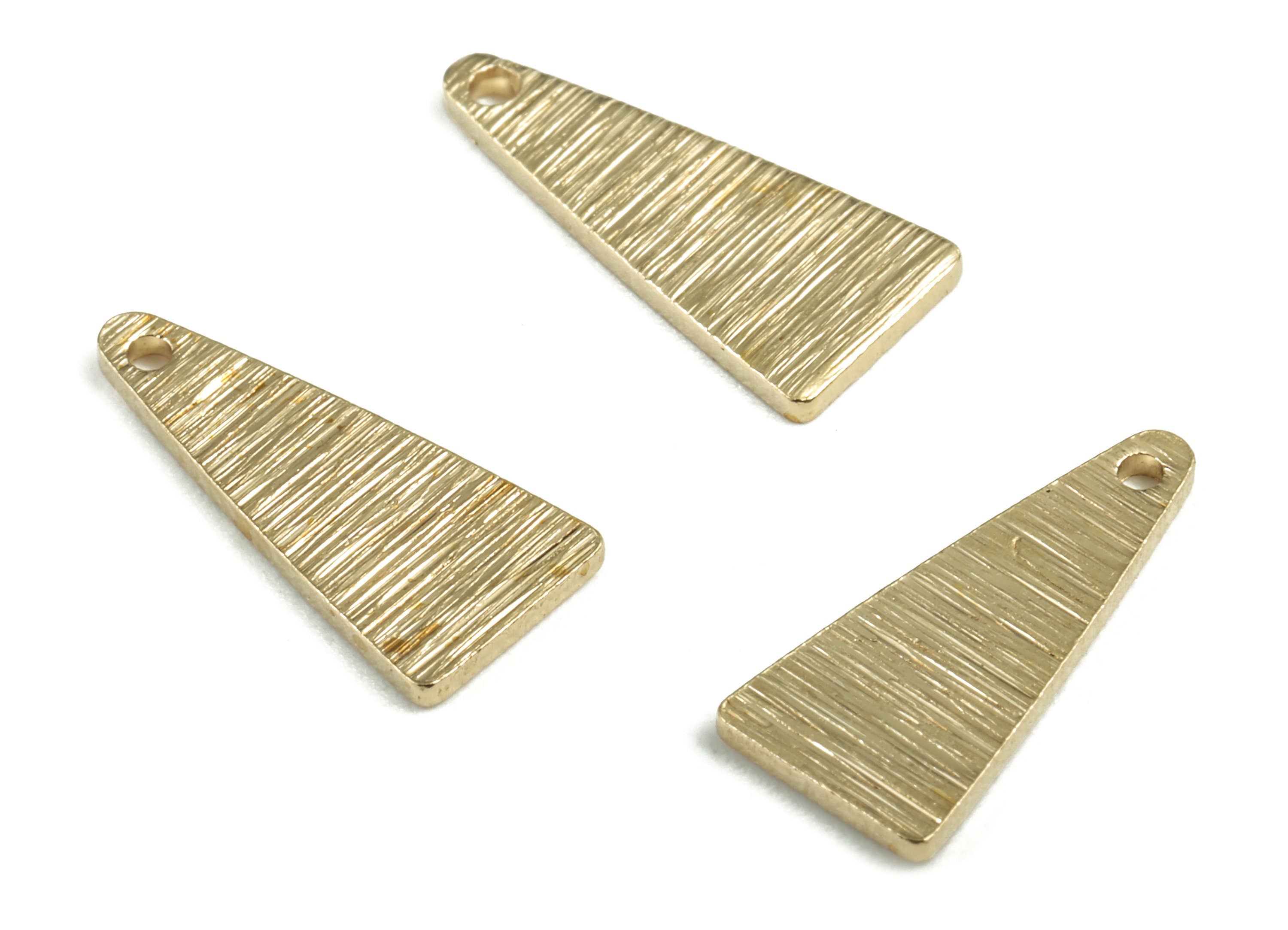 Brass Textured Triangle Earring Charms - Raw Brass Triangle Pendant - Earring Findings - Jewelry Supplies - 15x6.94x1mm - PP3668 - DOMEDBAZAAR