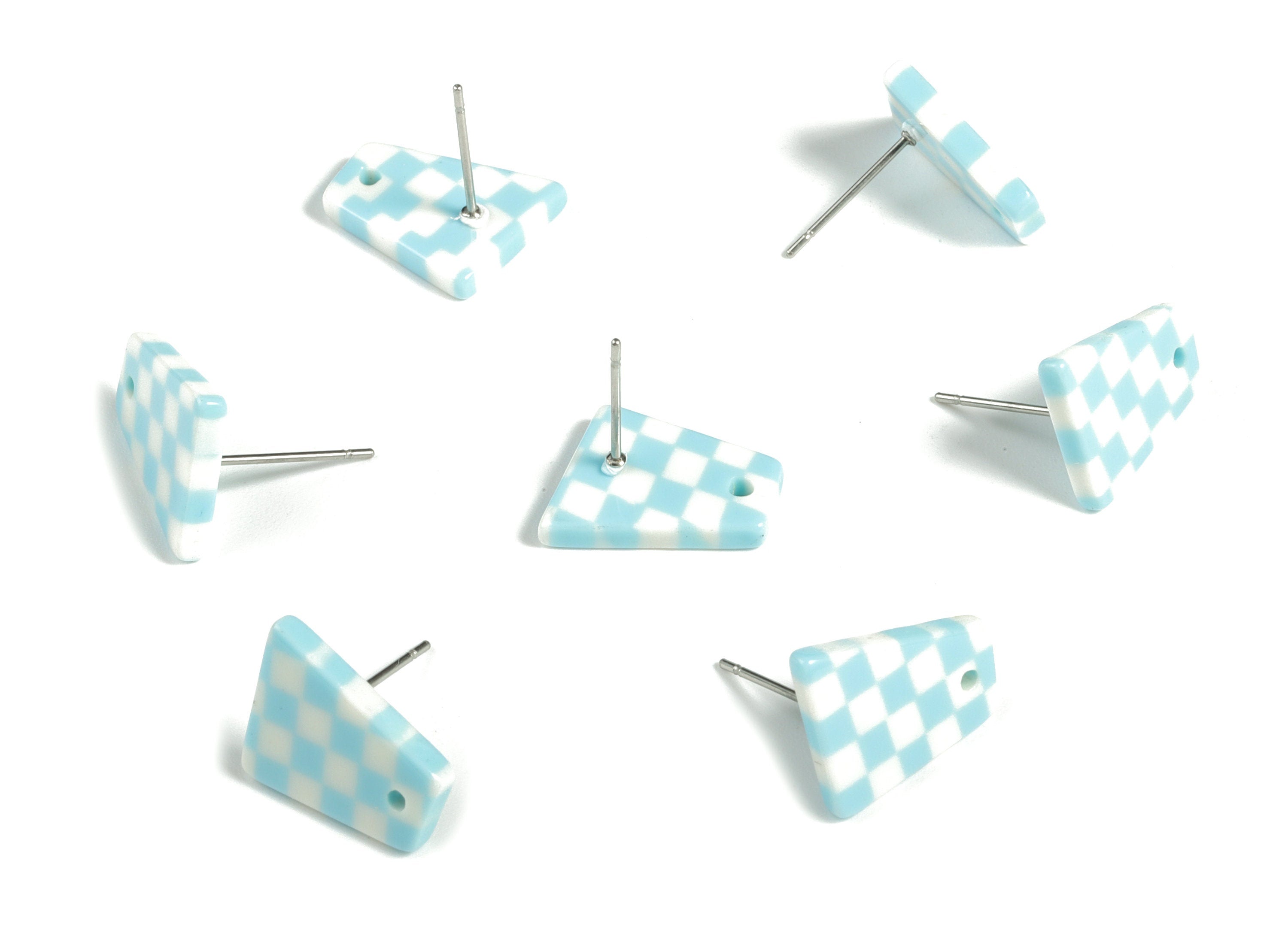 Acetate Trapezoid Earring Stud - Trapezoid Earring Post and Stud - Earring Findings - Color Code: A180 - 14.2x14x2.5mm - AC1530-A180 - DOMEDBAZAAR
