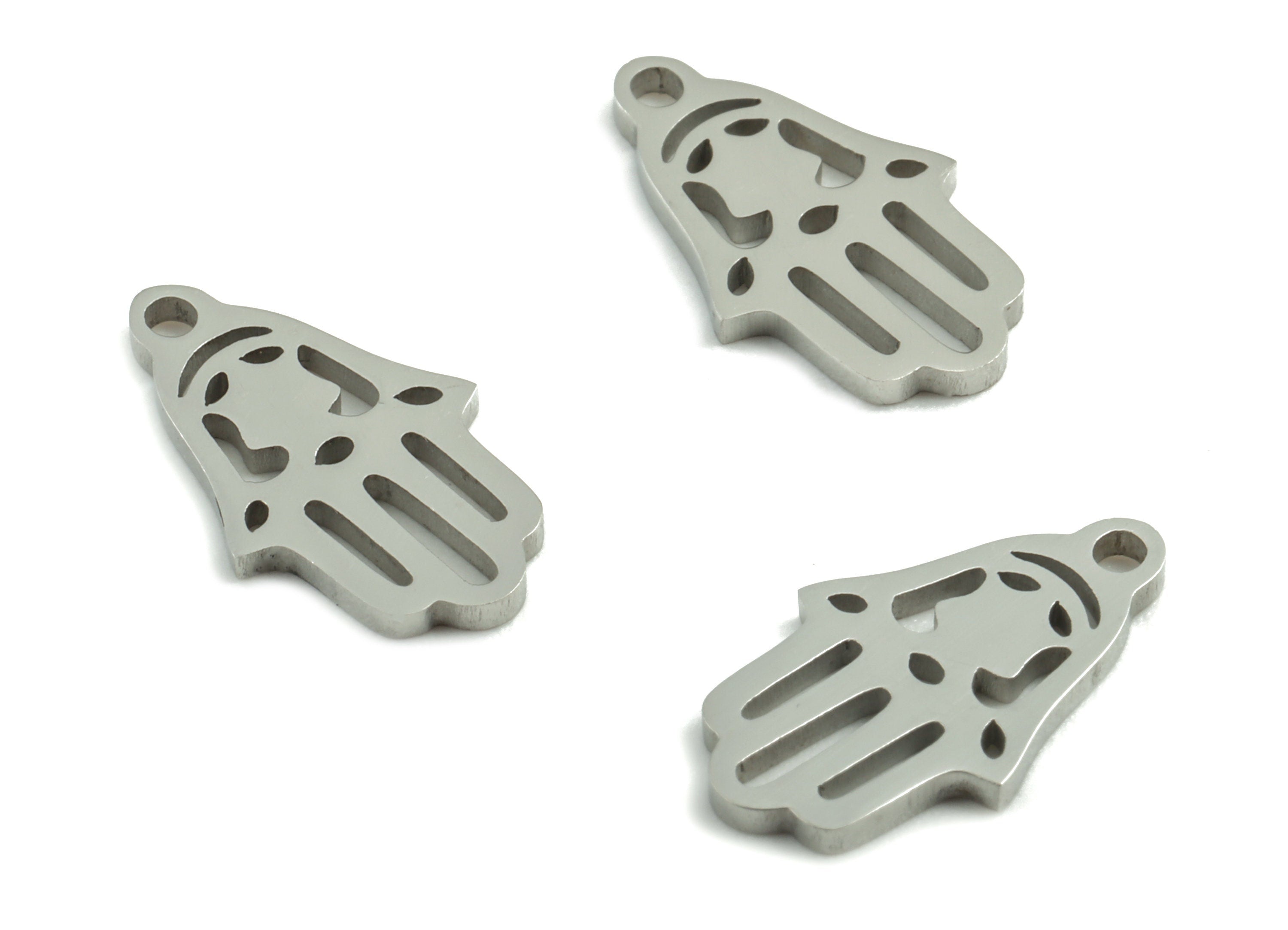 Stainless Steel Hand Earring Charms - Stainless Steel Hand Pendant - Jewelry Making Supplies - 13.91x8.06x0.99mm - SS1209 - DOMEDBAZAAR