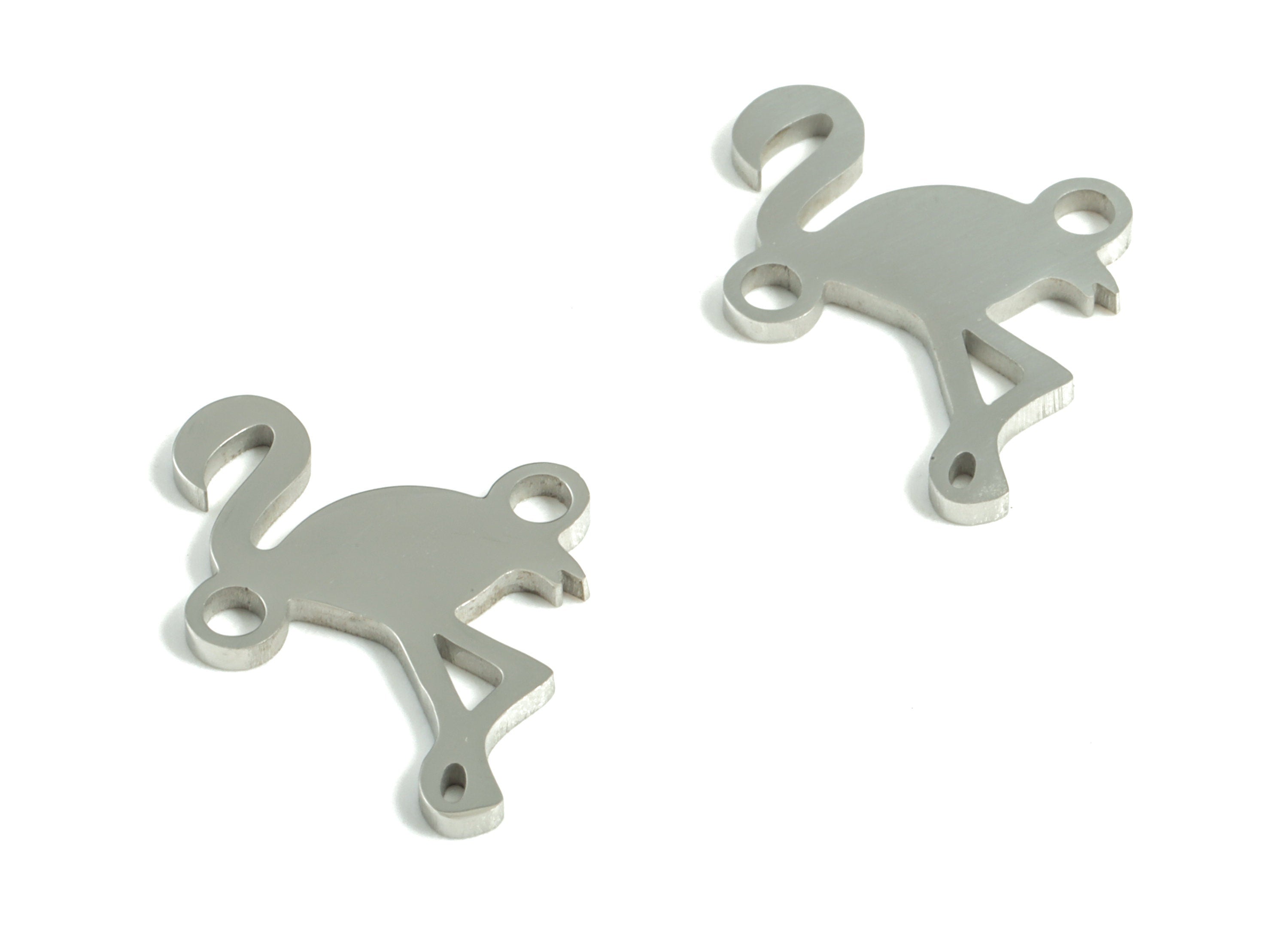 Stainless Steel Flamingo Connector - Stainless Steel Flamingo Earrings Charms - Jewelry Making Supplies - 17.87x13.12x0.97mm - SS1206 - DOMEDBAZAAR