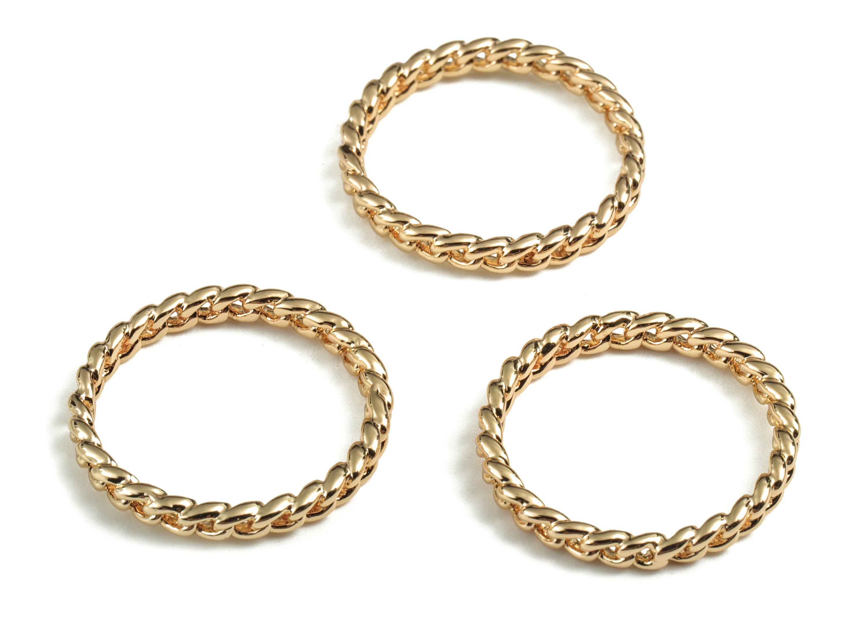 Brass Circle Ring Earring Charms - Gold Circle Pendant - 18K Real Gold Plated Brass - 20.22x20.22x2.5mm - RGP2789 - DOMEDBAZAAR