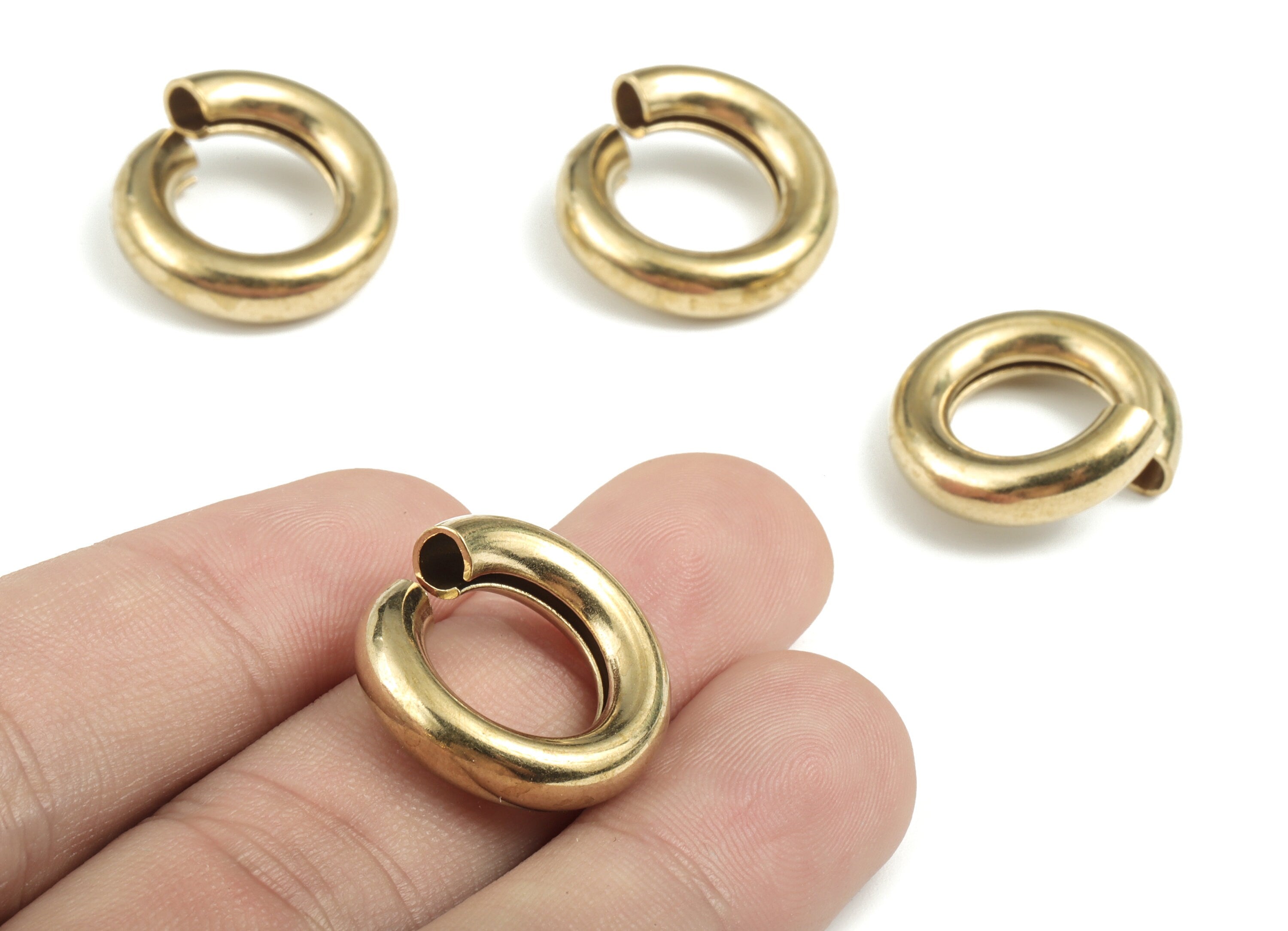Brass 5x20 Jump Rings - Brass Open Jump Rings - Raw Brass Jump Ring Findings - Jewelry Supplies - 20.42x20.42x5.15mm - PP3661 - DOMEDBAZAAR