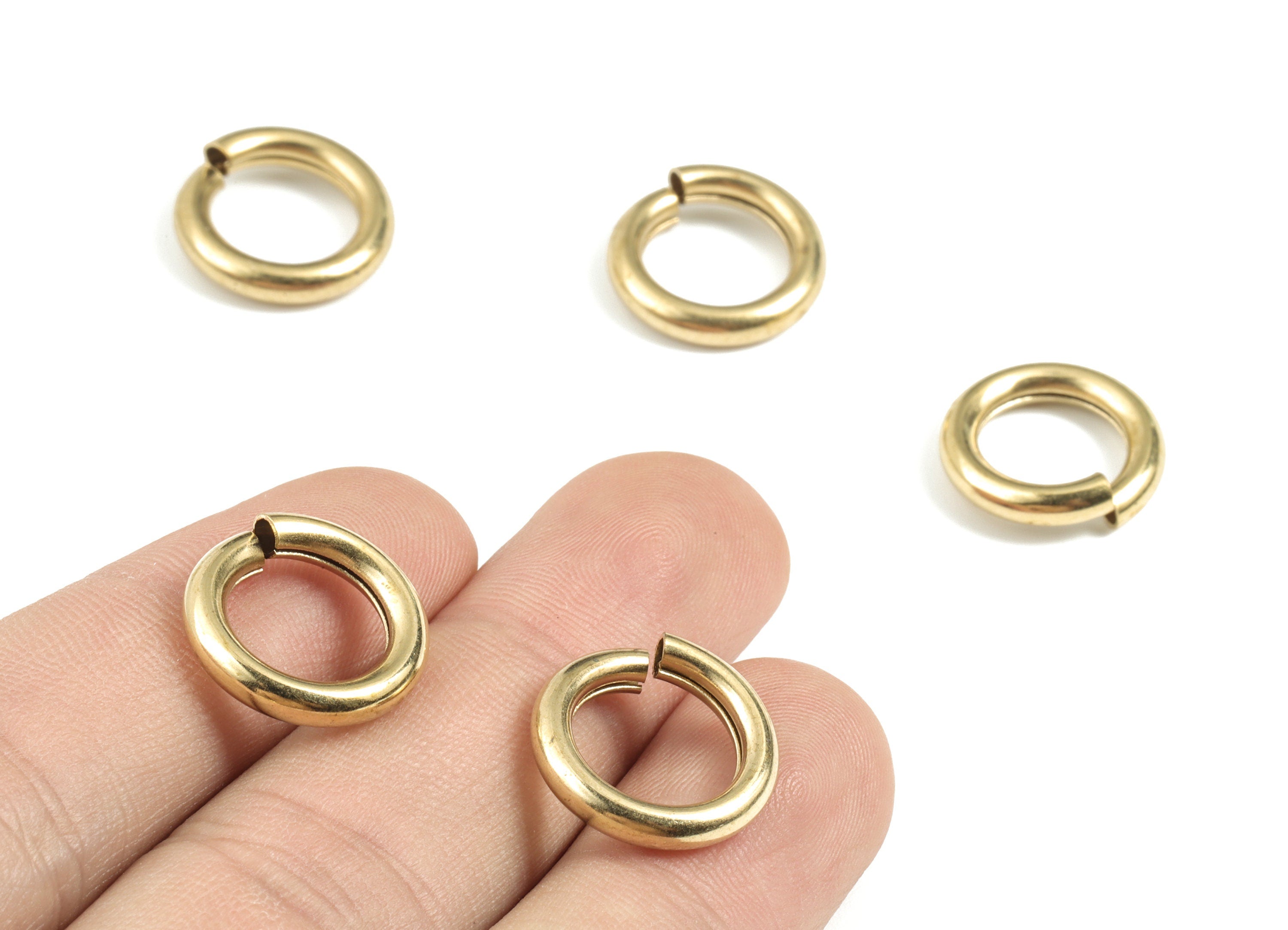 JUMP RINGS-Brass Open Jump Rings- DIY Jewelry Supplies-Bulk Jump Rings Jewelry Findings- Jewelry Making Link Ring Circle - 3X16 mm-PP3648 - DOMEDBAZAAR