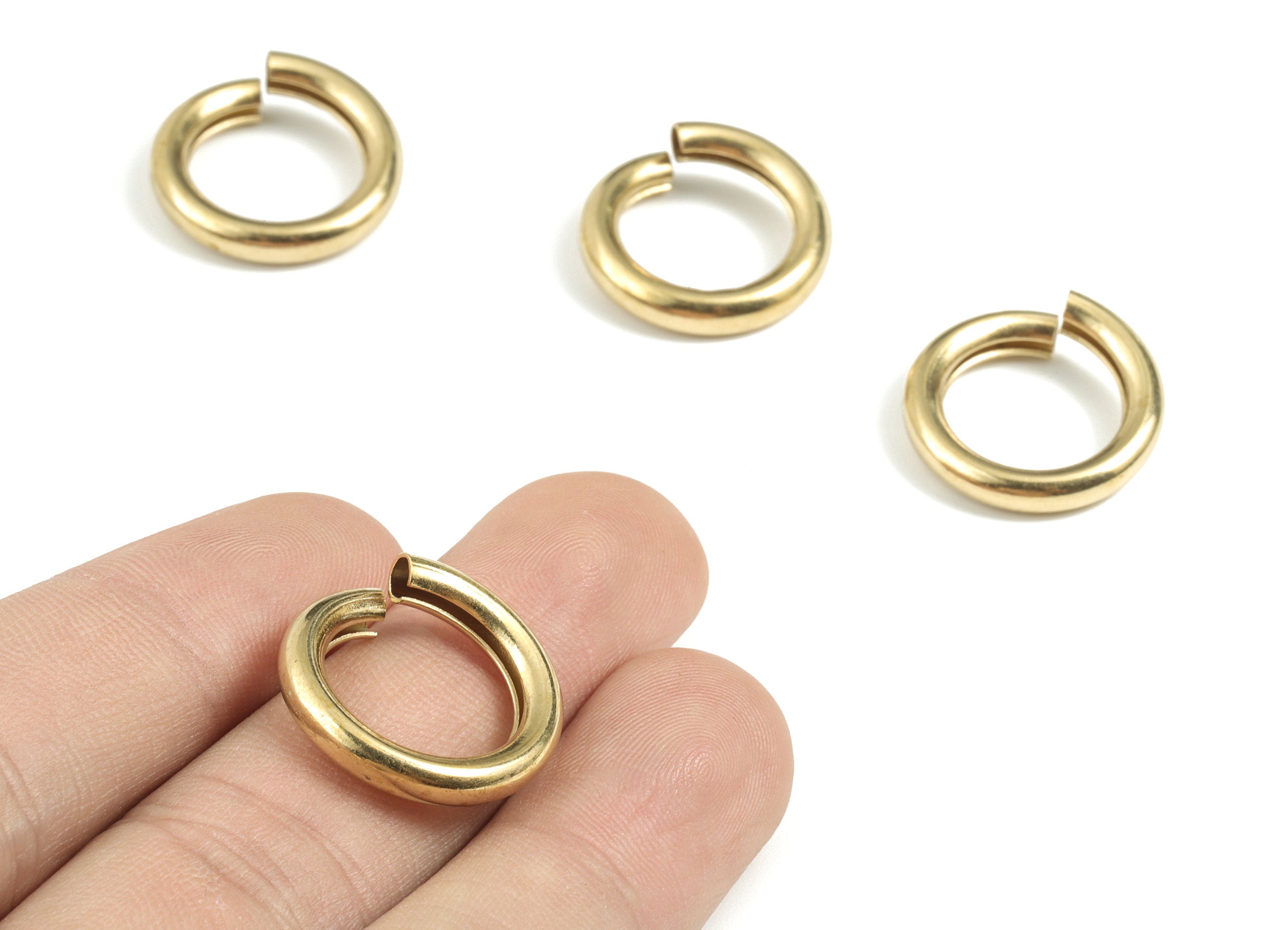 Brass 3.8X20 Jump Rings - Brass Open Jump Rings - Raw Brass Jump Ring Findings - Jewelry Supplies - 20.14x20.14x3.71mm - PP3649 - DOMEDBAZAAR