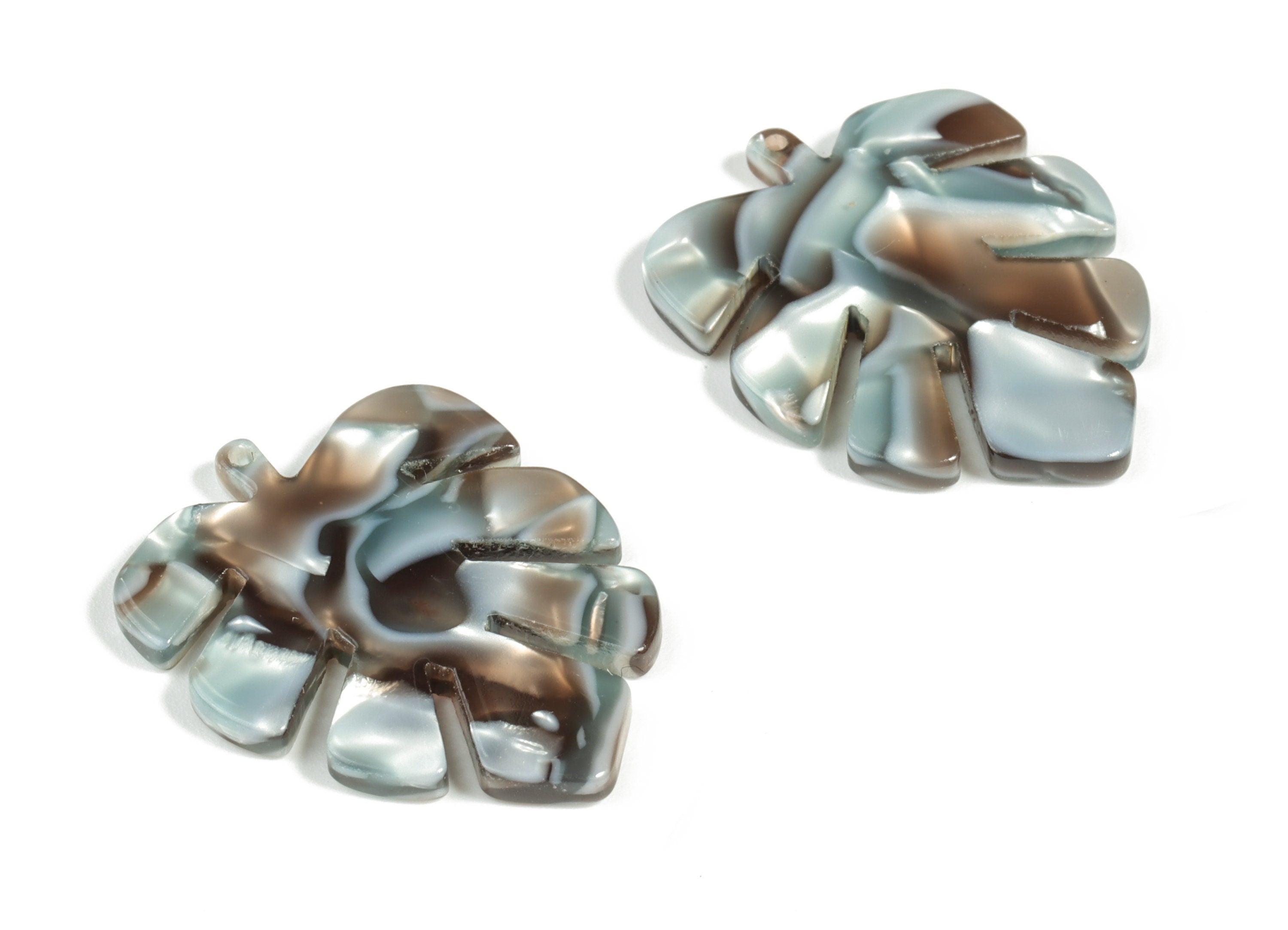 Acetate Leaf Earring Charms - Acetate Leaf Pendant - Earring Findings - Jewelry Supplies - Color Code:A22 - 29.73x24.14x2.43mm - AC1087-A22 - DOMEDBAZAAR