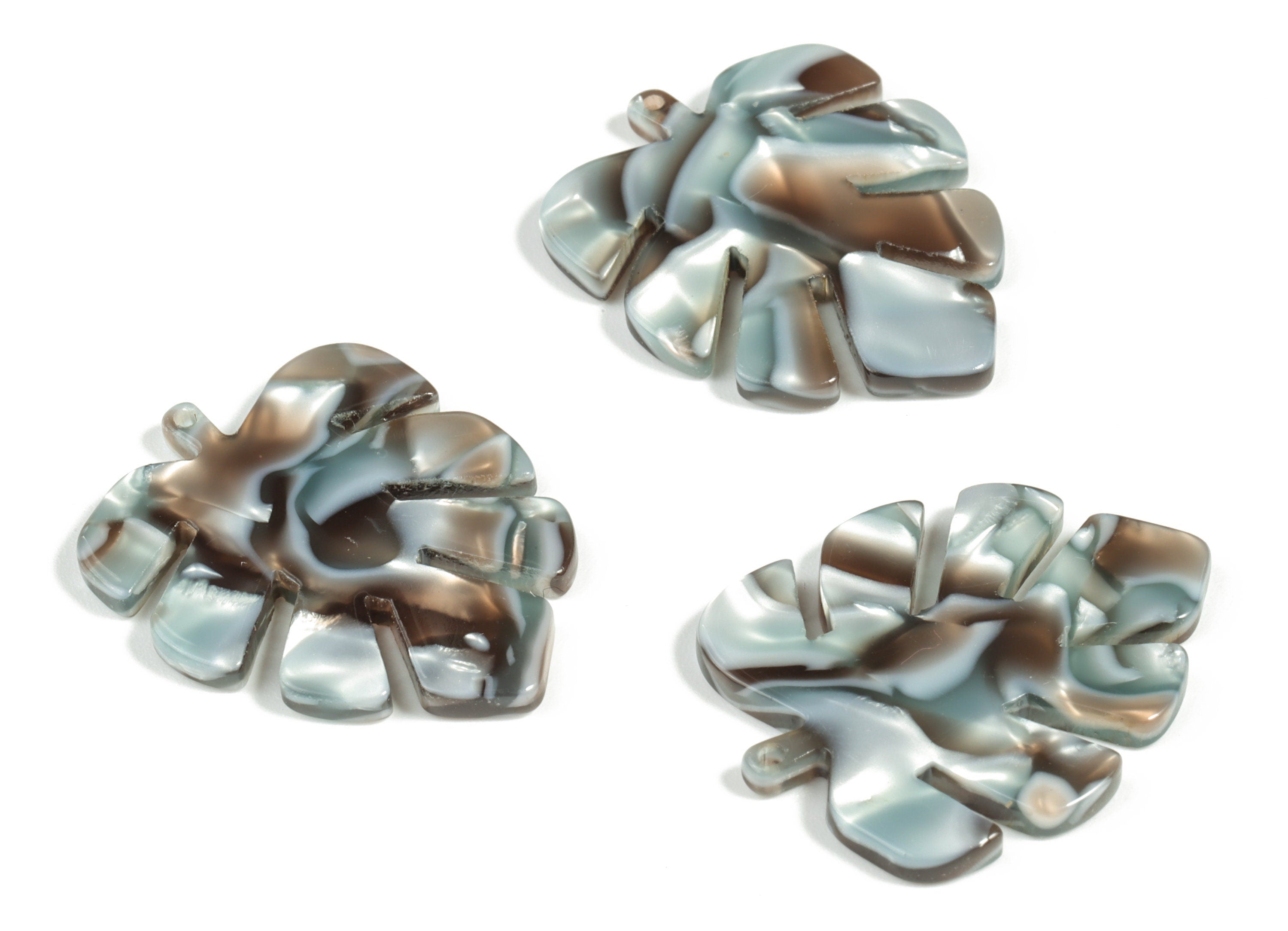Acetate Leaf Earring Charms - Acetate Leaf Pendant - Earring Findings - Jewelry Supplies - Color Code:A22 - 29.73x24.14x2.43mm - AC1087-A22 - DOMEDBAZAAR