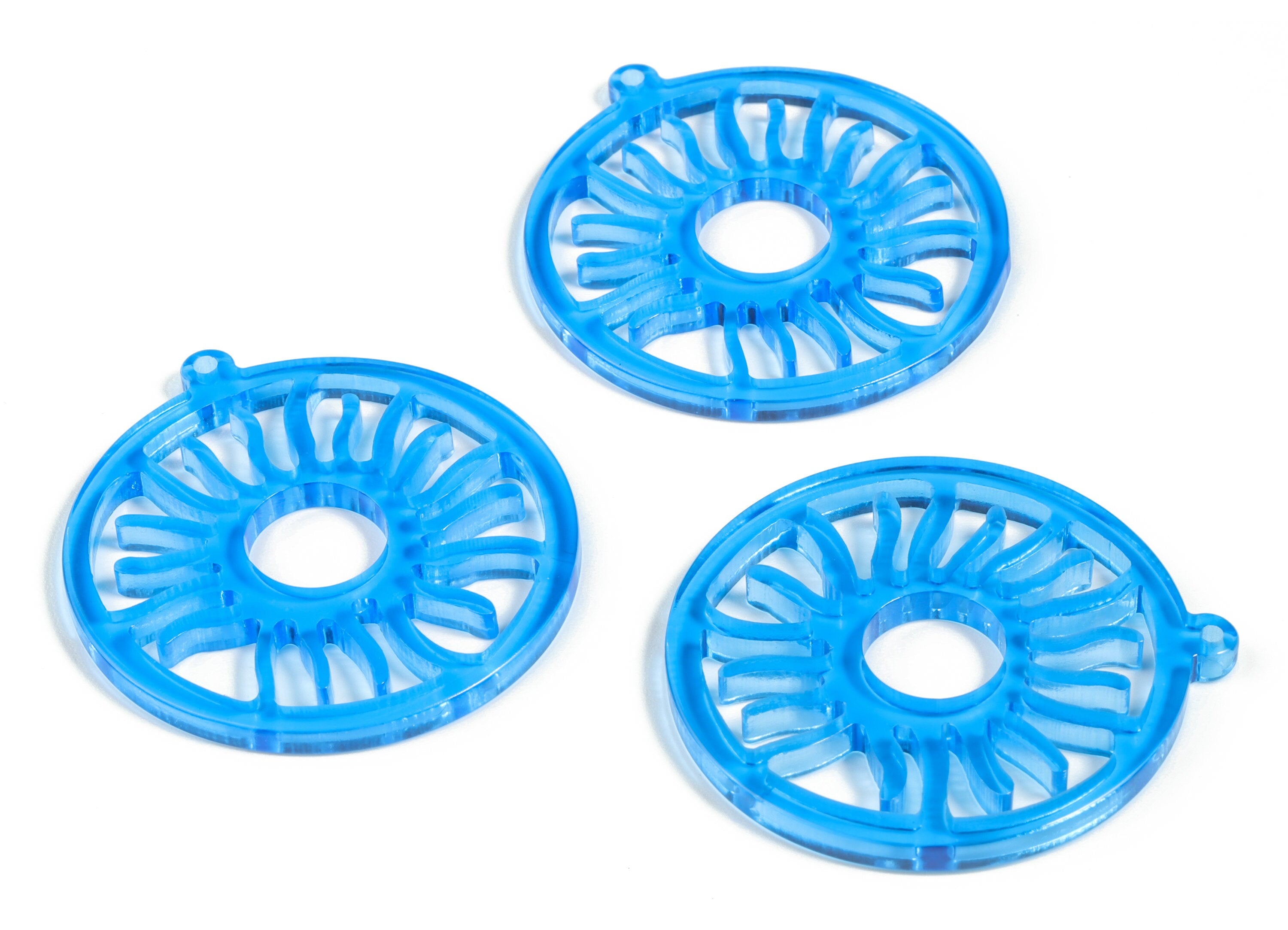 Acrylic Round Sun Earring Charms - Acrylic Blue Circle Sun Earrings - Jewelry Supplies - Color Code:A463 - 43.04x39.28x2.7mm - AC2187-A463 - DOMEDBAZAAR