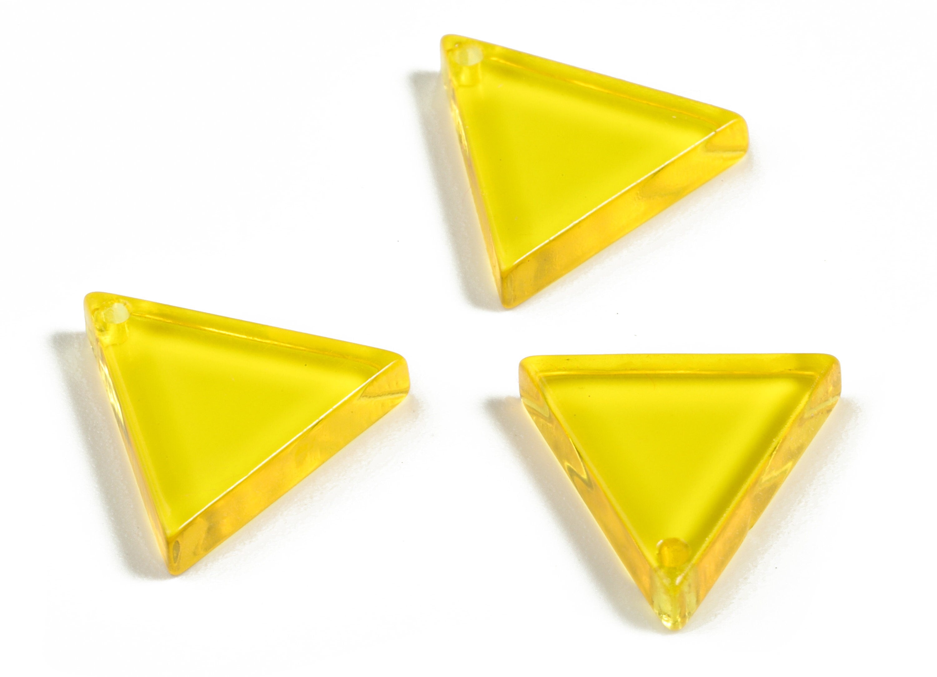 Acrylic Triangle Earring Charms - Acrylic Yellow Triangle Pendant - Jewelry Supplies - Color Code:A71 - 13.89x14.84x3.16mm - AC2196-A71 - DOMEDBAZAAR