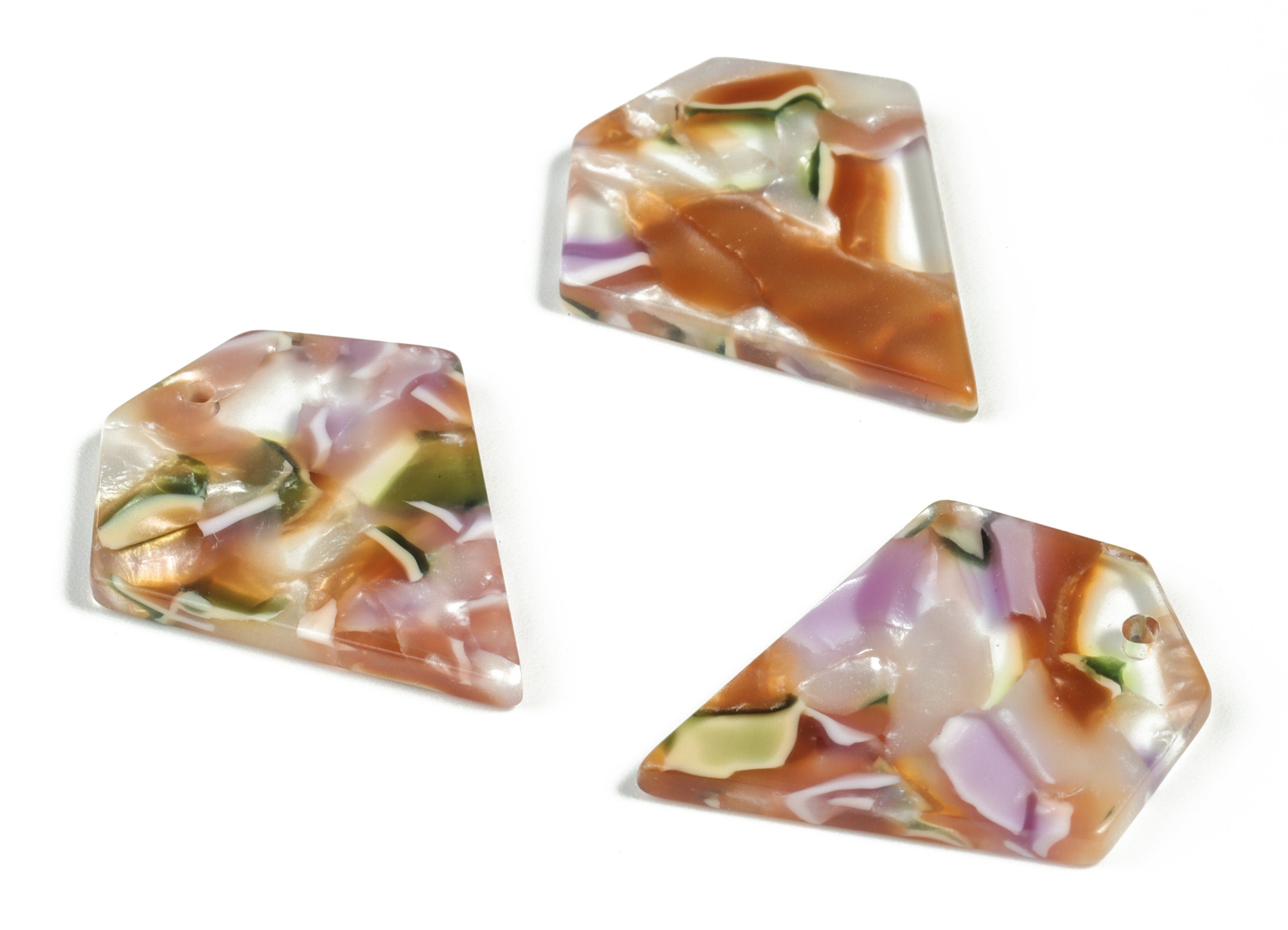 Acetate Diamond Earring Charms - Diamond Pendant - Earring Finding - Jewelry Supplies - Color Code:A537 - 29.4x24.37x2.66mm - AC2179-A537 - DOMEDBAZAAR