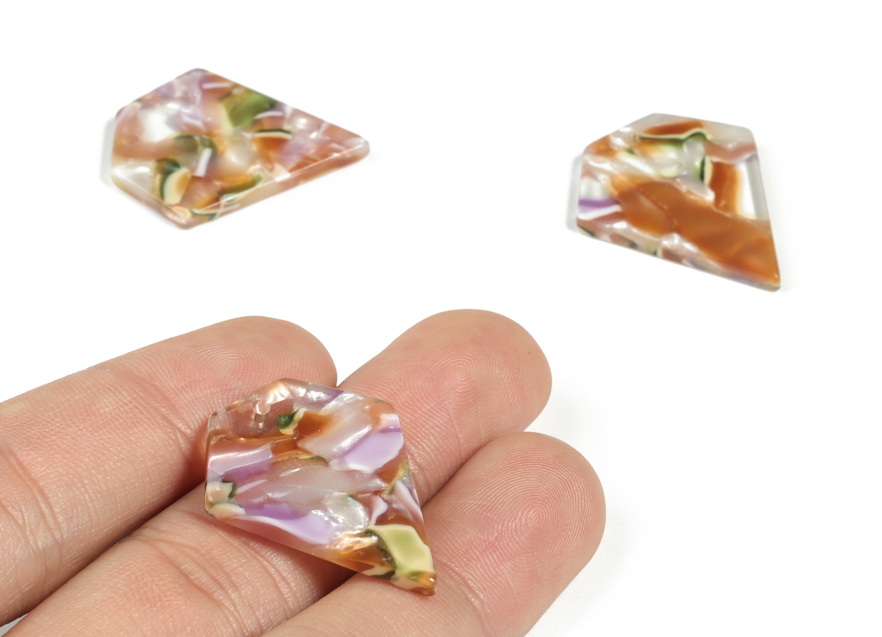 Acetate Diamond Earring Charms - Diamond Pendant - Earring Finding - Jewelry Supplies - Color Code:A537 - 29.4x24.37x2.66mm - AC2179-A537 - DOMEDBAZAAR