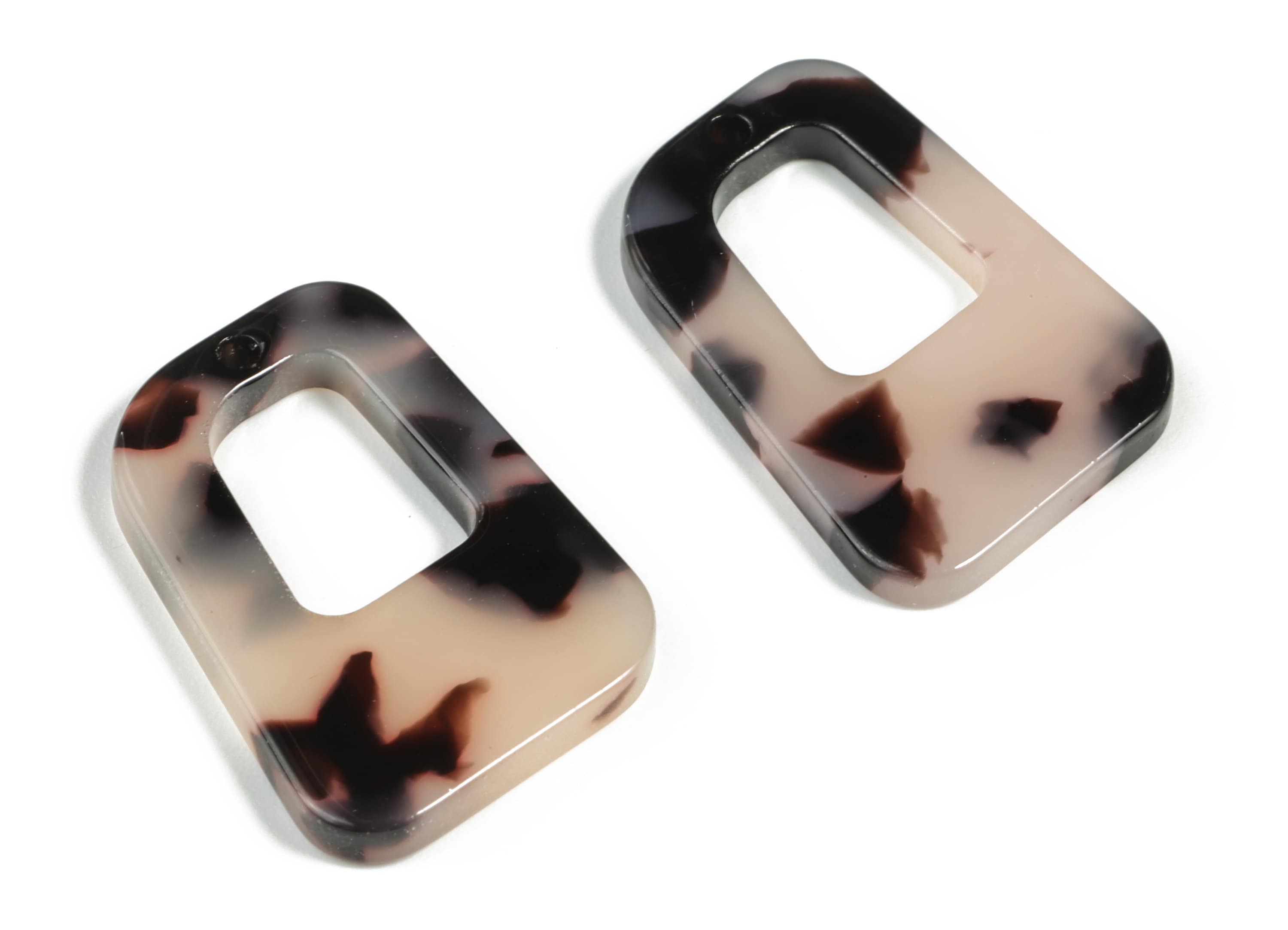 Acetate Geometry Earring Charms - Acetate Geometry Pendant - Blonde Tortoise Shell Earring - Color Code:A06 - 26.39x18.72x2.7mm - AC2195-A06 - DOMEDBAZAAR