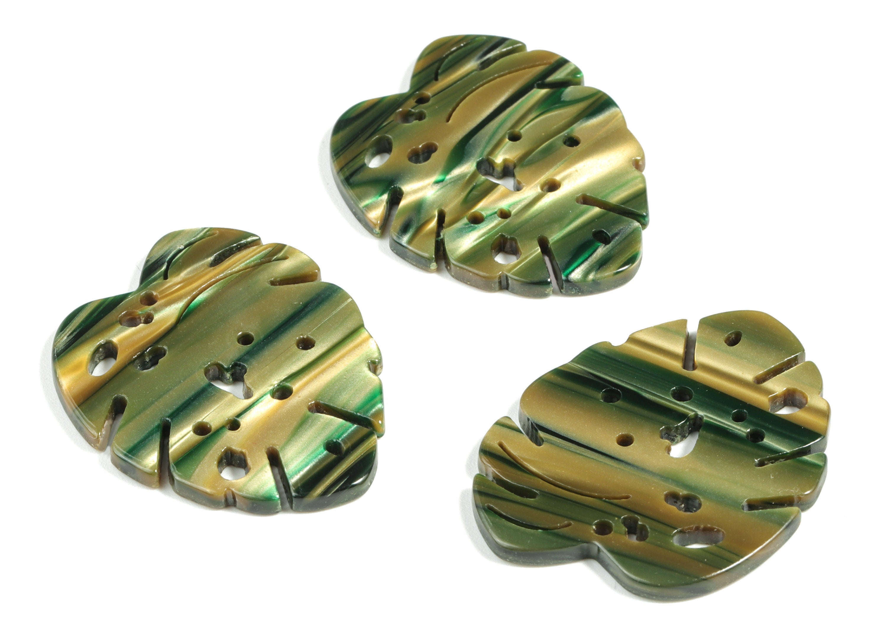 Acetate Leaf Earring Charms - Acetate Monstera Pendant - Earring Findings - Jewelry Supplies - Color Code:A78 - 37.87x31x2.5mm - AC2175-A78 - DOMEDBAZAAR