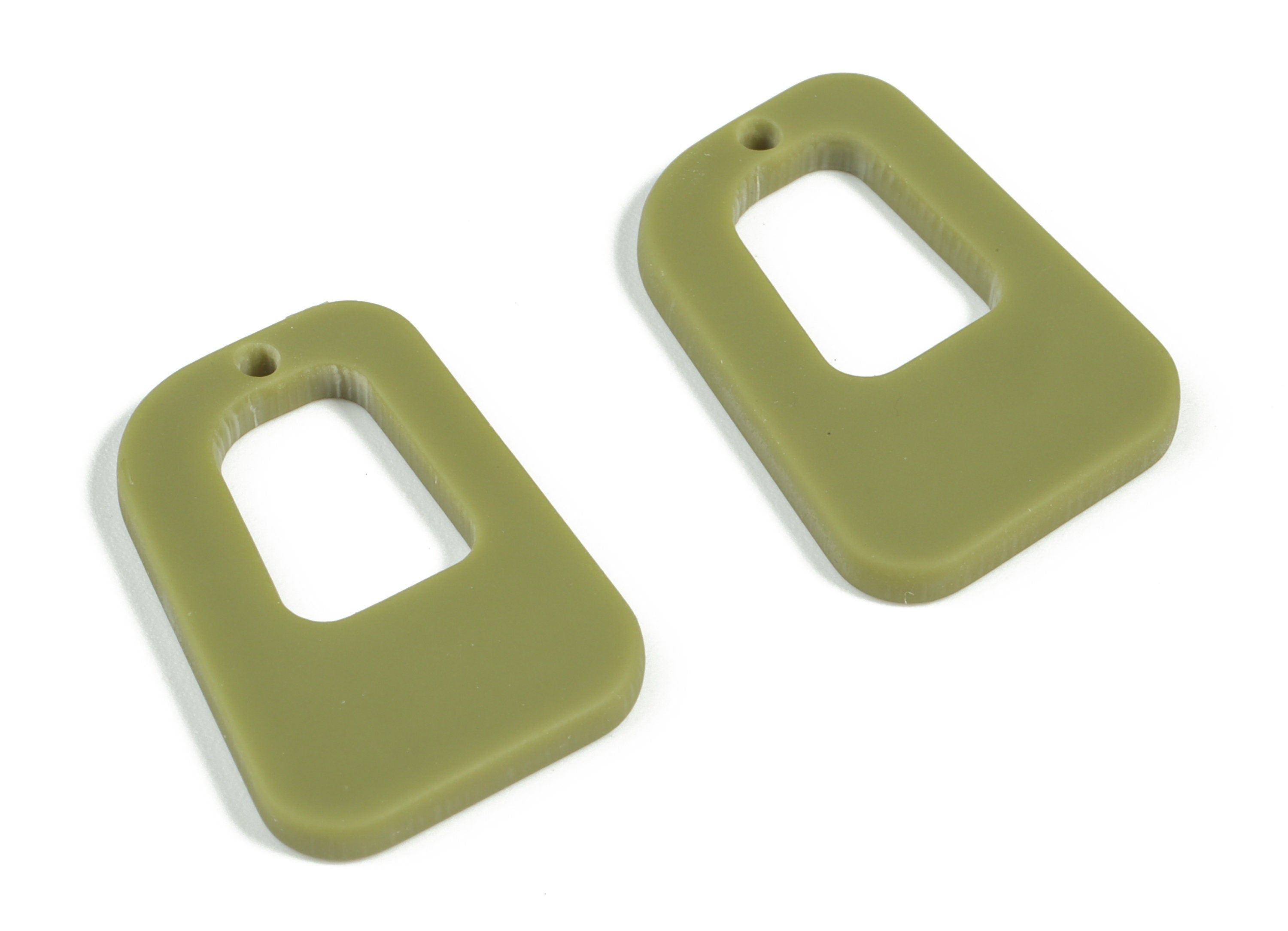 Acrylic Matte Geometry Earring Charms - Acrylic Green Geometry Pendant - Jewelry Supplies - Color Code:A135 - 26x18.41x2.25mm - AC2195-A135 - DOMEDBAZAAR