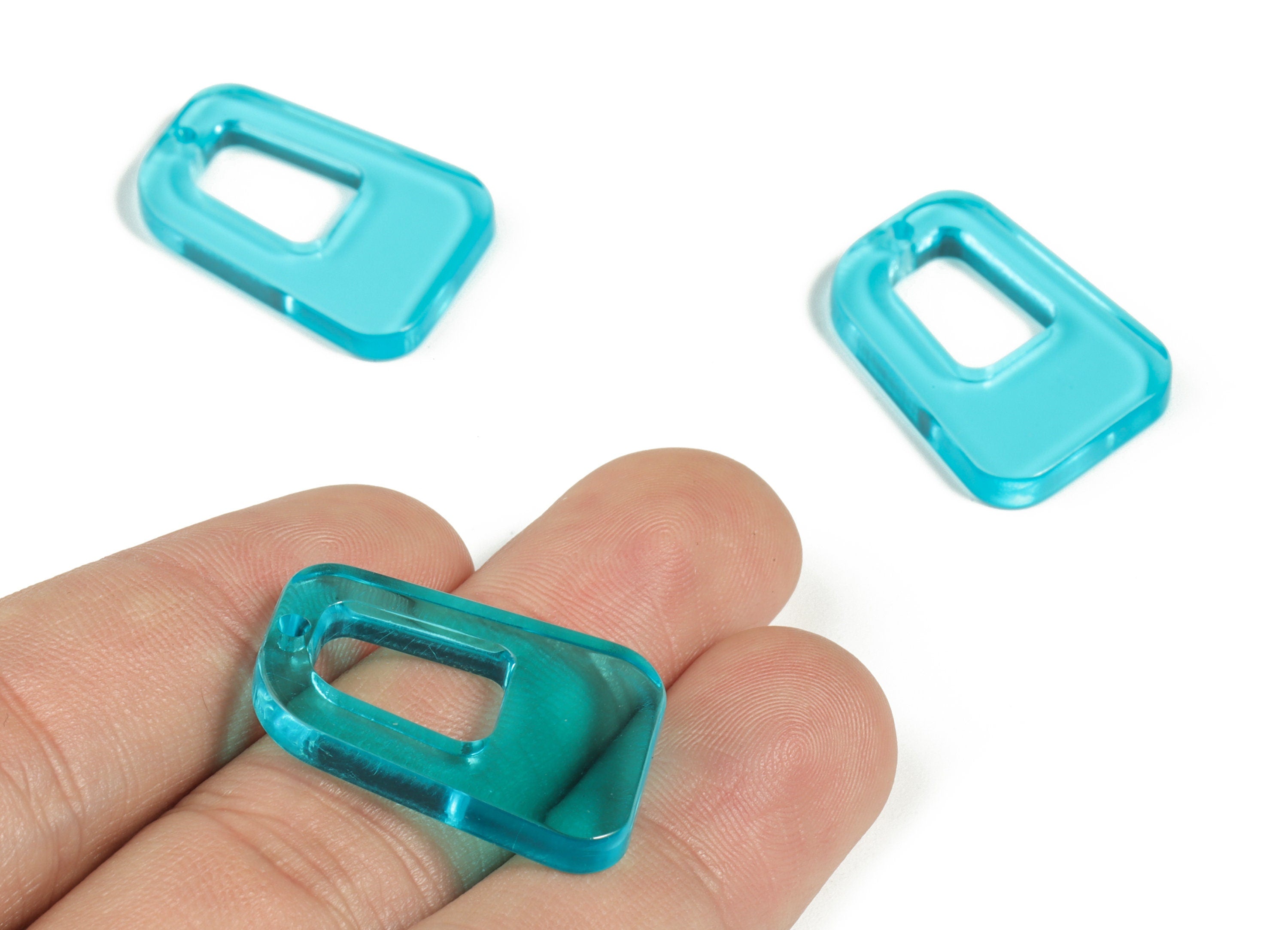 Acrylic Geometry Earring Charms - Acrylic Blue Geometry Pendant - Jewelry Supplies - Color Code:A68 - 26.53x18.76x2.99mm - AC2195-A68 - DOMEDBAZAAR