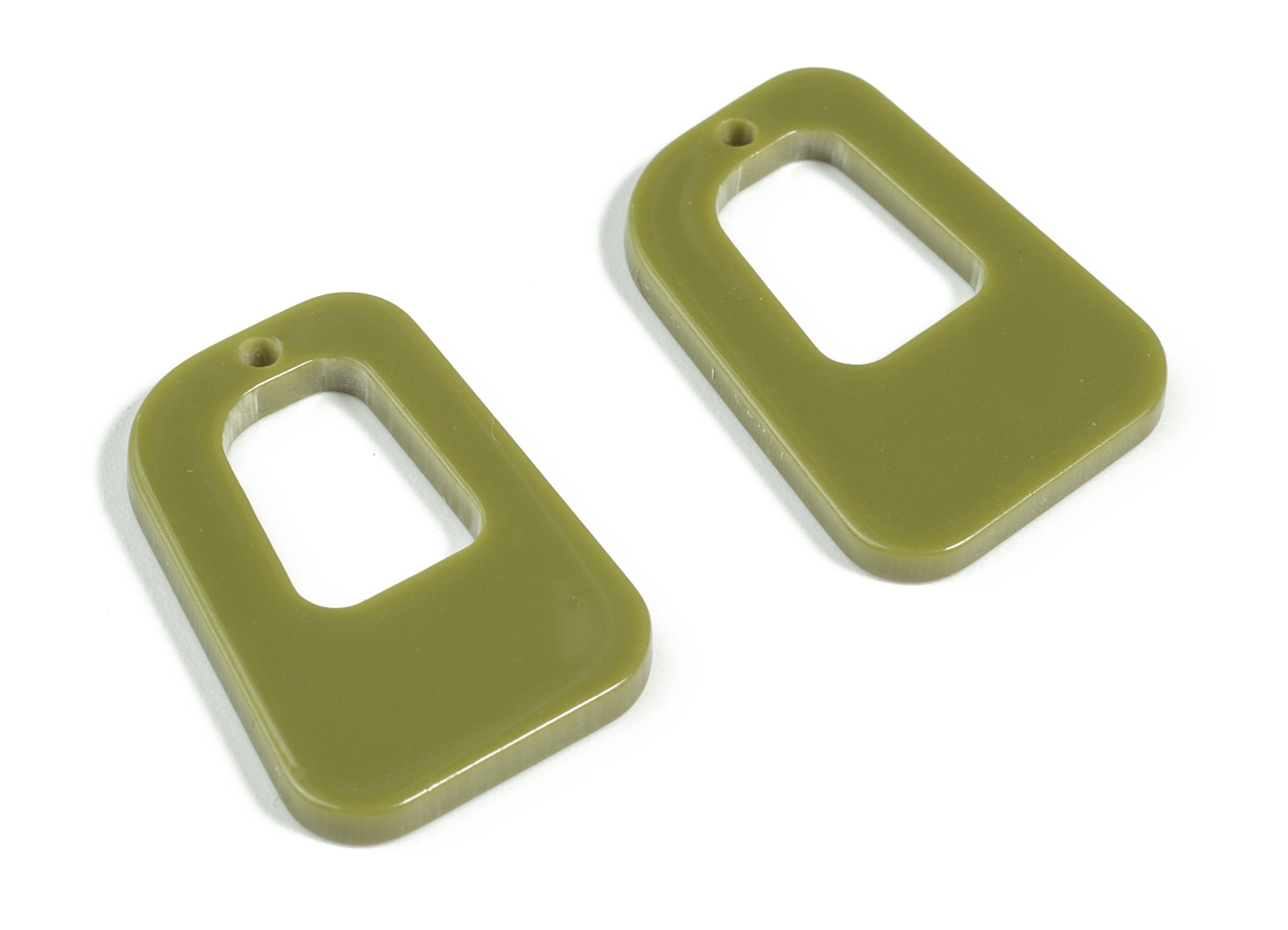 Acrylic Geometry Earring Charms - Acrylic Green Geometry Pendant - Jewelry Supplies - Color Code:A263 - 26.41x18.83x2.21mm - AC2195-A263 - DOMEDBAZAAR