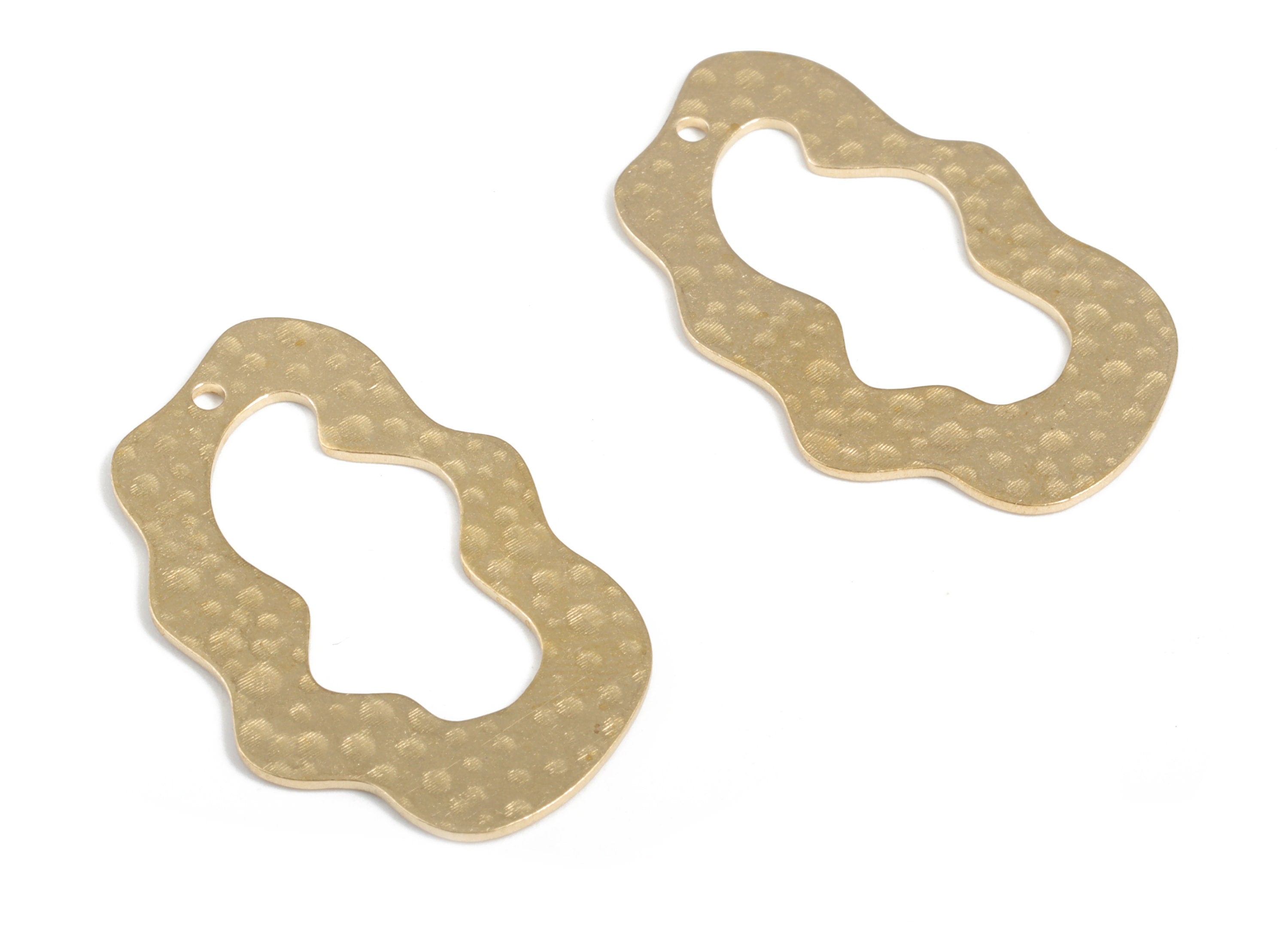 Brass Hammered Could Earring Charms - Raw Brass Could Pendant - Earring Findings - Jewelry Making Supplies - 33.81x20.33x0.83mm - PP3864 - DOMEDBAZAAR