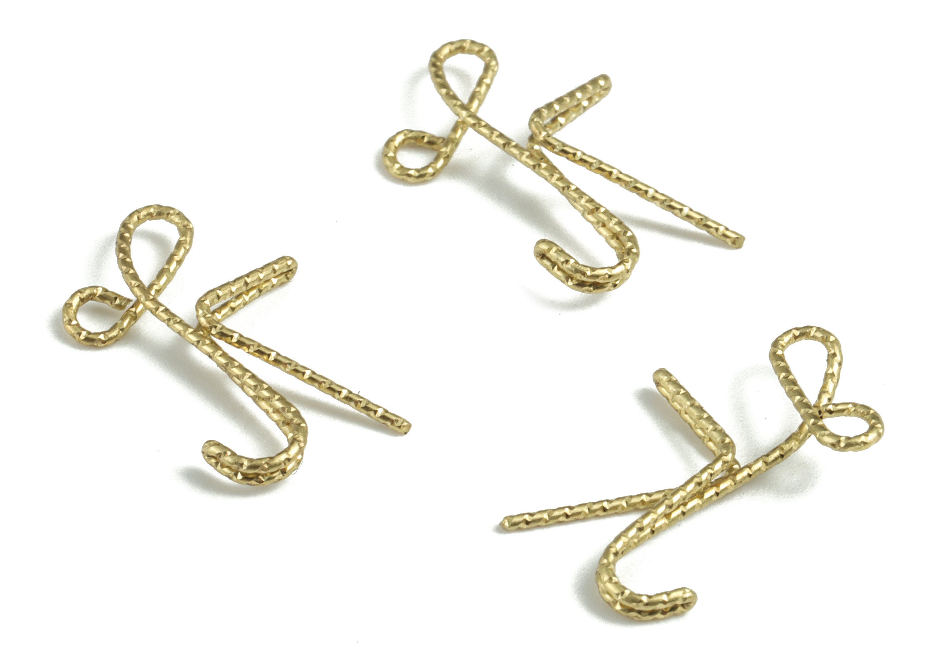 Brass K letter Pendant - Raw Brass Wave Letter K Charms - Brass Wire - Jewelry Making Supplies - 16.6x9.74x0.62mm - PP3639K - DOMEDBAZAAR