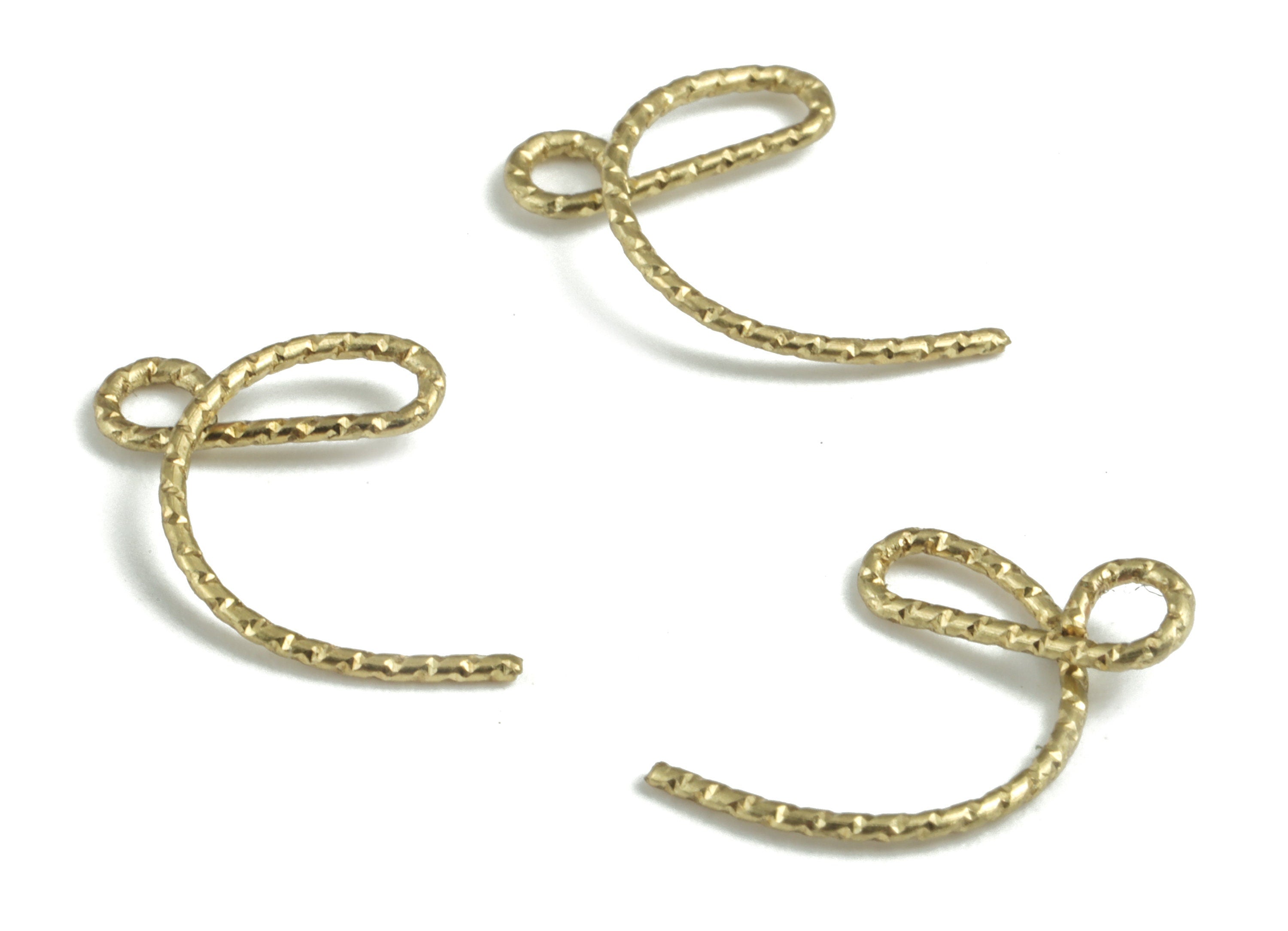 Brass C Letter Pendant - Raw Brass Wave Letter C Charms - Brass Wire - Jewelry Making Supplies - 10.38x8.57x0.66mm - PP3639C - DOMEDBAZAAR